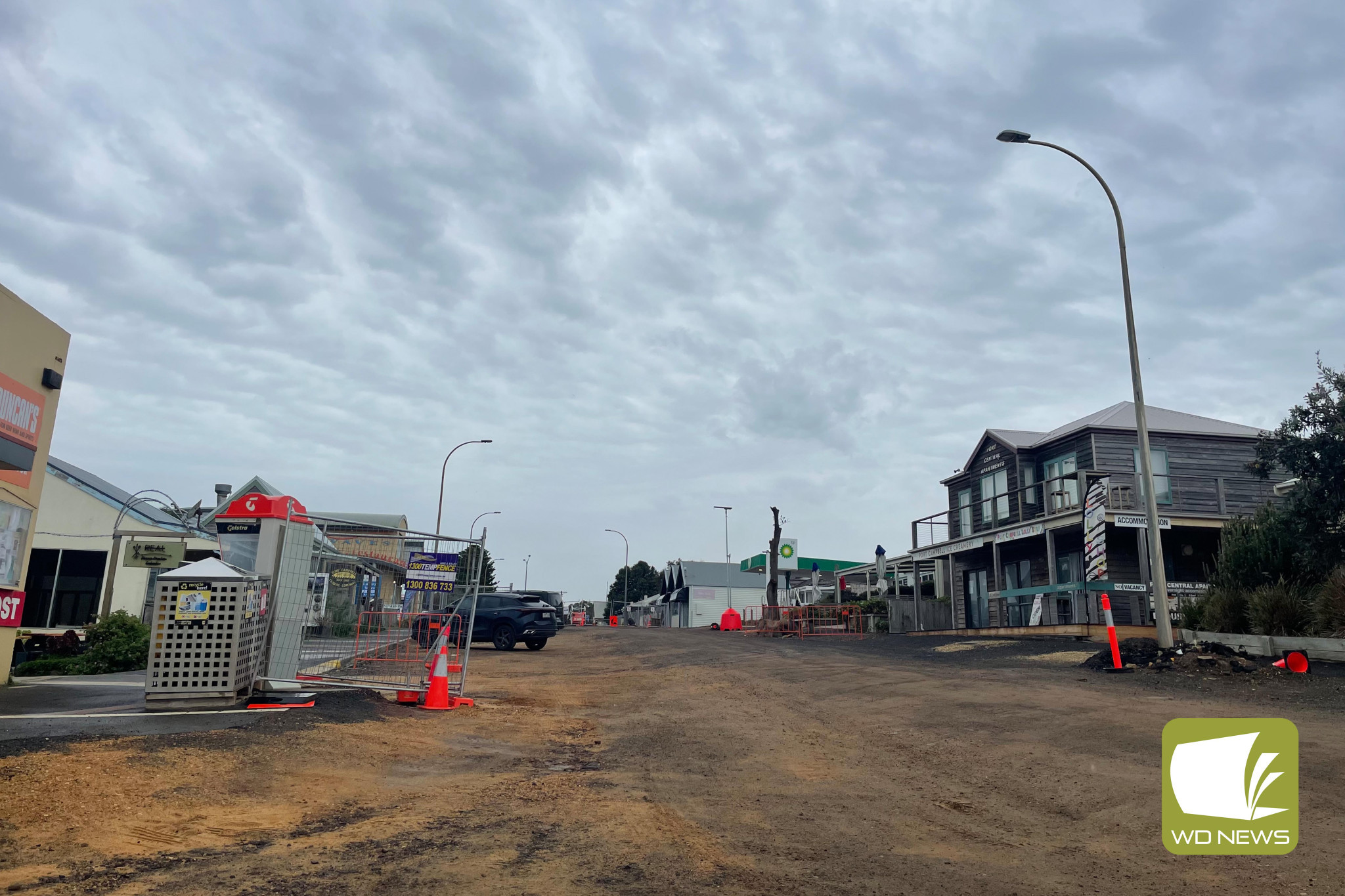 Project update: Unexpected issues arising in the redevelopment of Port Campbell’s main street could impact the overall budget to the tune of $500,000.