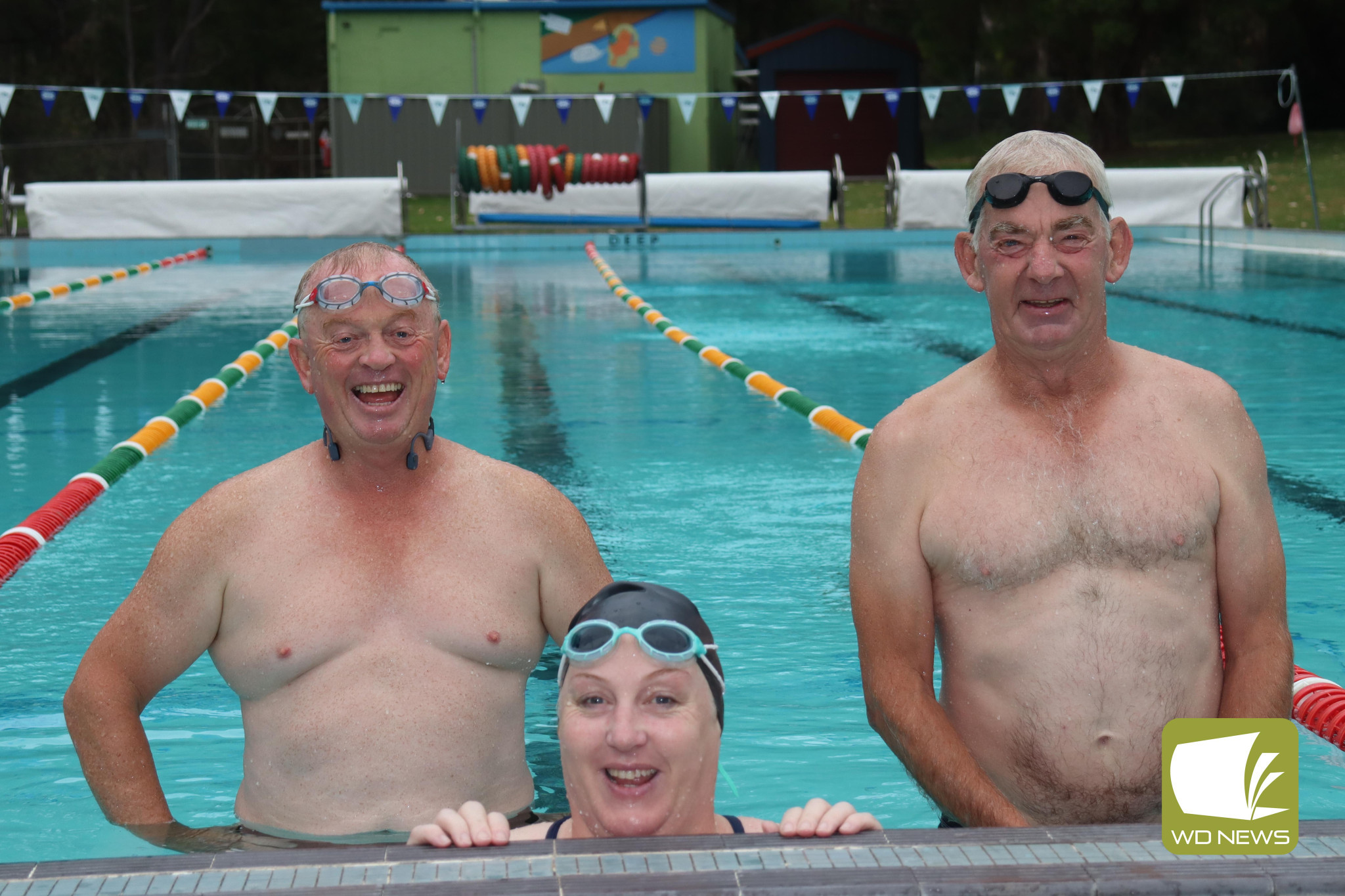 Swim for sick kids: Gerard Delaney (back left), Jamie Murray (right) and Kate Croft are part of a group that have taken on the Starlight Super Swim fundraising event this February.