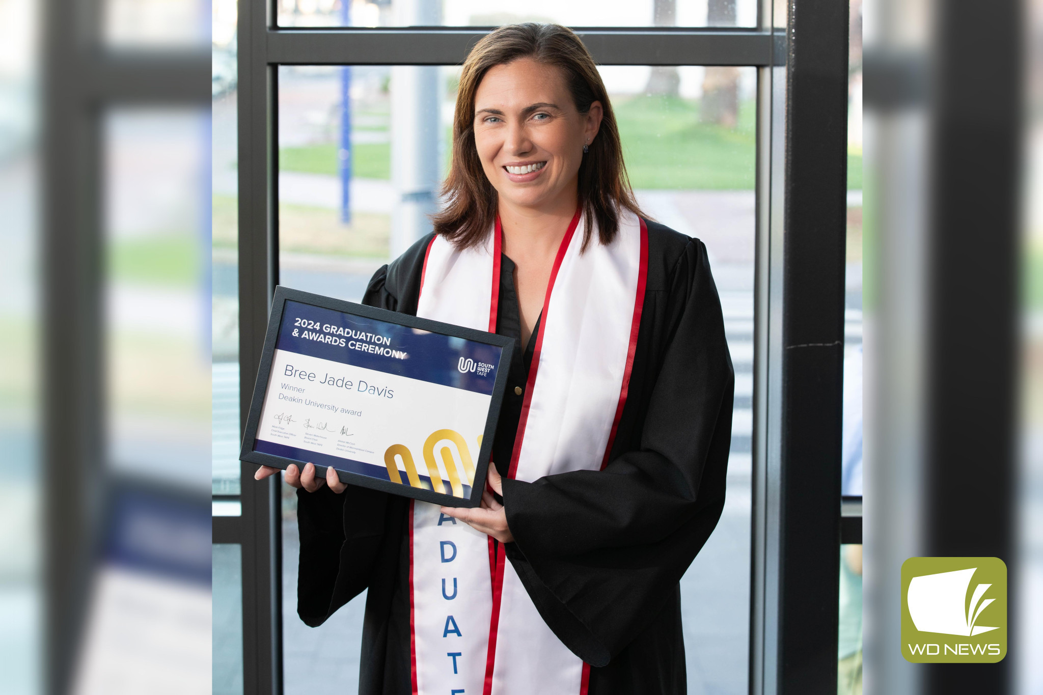 Recognition: Corangamite Shire Council’s Bree Davis has received the Deakin University Pathways Award as she continues upskilling towards a career in early childhood education.