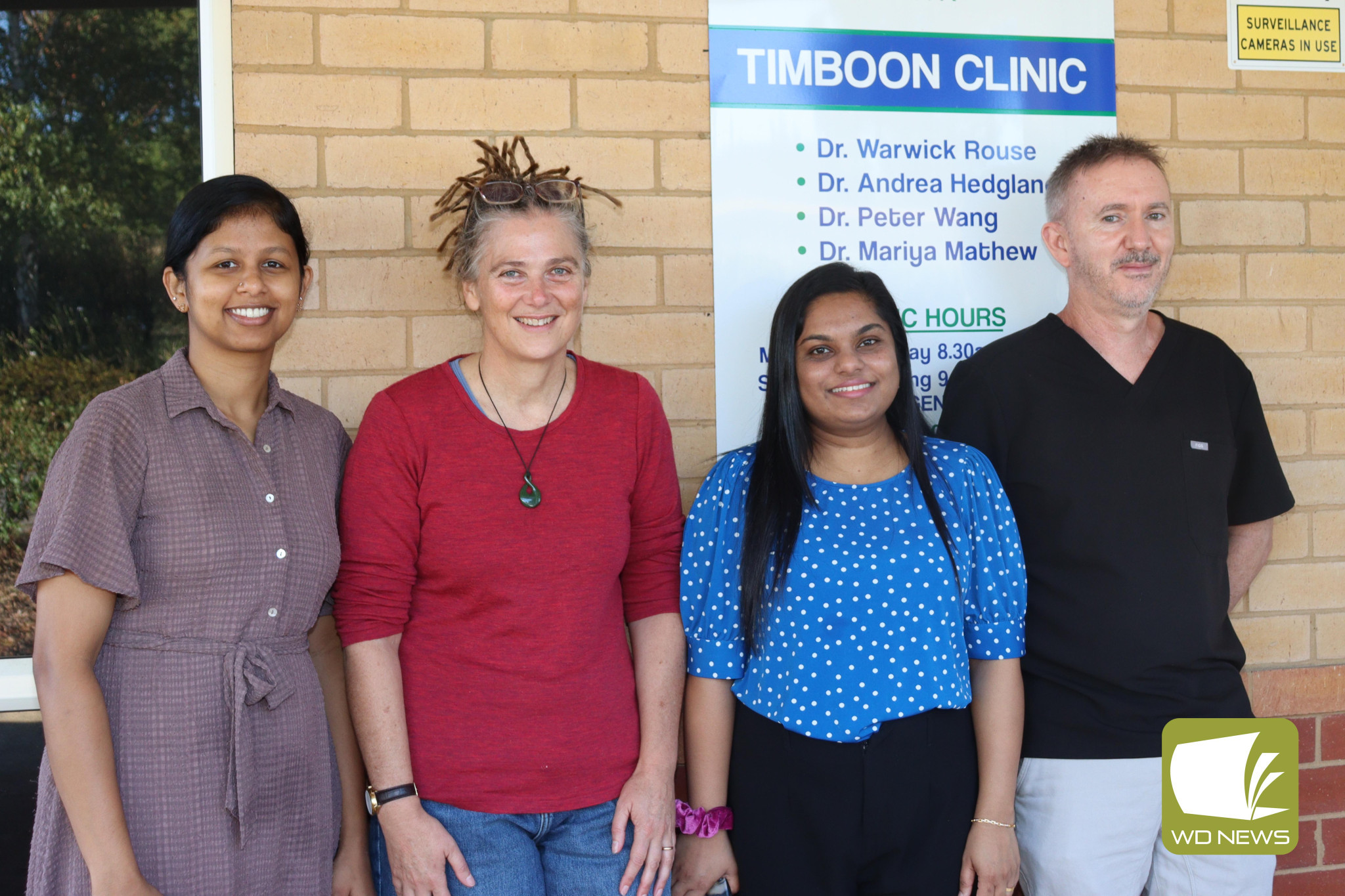 New addition to local clinic: Community welcomes Dr Elaine Sladen to Timboon Medical Clinic, joining the team of experienced general practitioners. Pictured are (from left) Dr Mariya Mathew, Dr Andrea Hedgland, Dr Elaine Sladen and Dr Warwick Rouse.