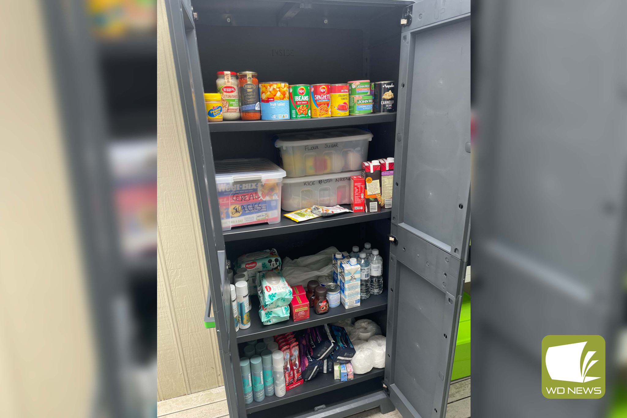 Support is there: A community pantry has been set up at the Simpson and District Community Centre for community members in need.