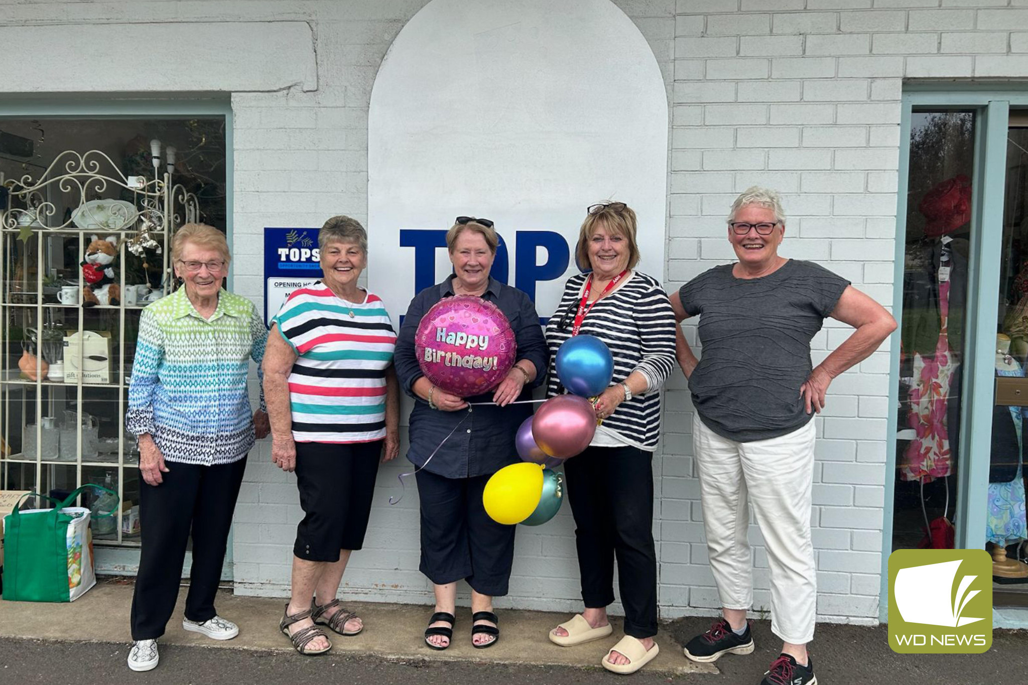 Happy birthday: Timboon Opportunity Shop volunteers celebrated 13 years of the shop being open last week.