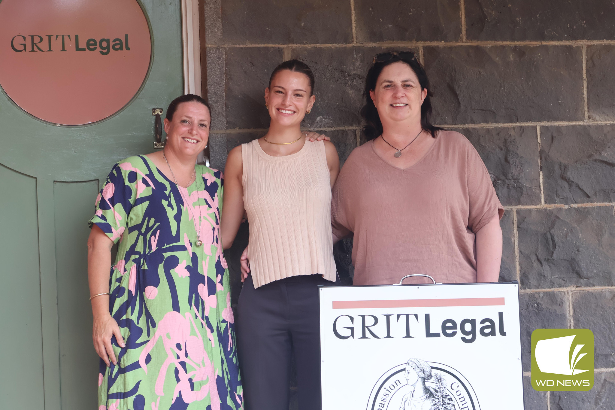 Proud lawyers: Director and lawyer Ann Cunningham, legal assistant Zoe Wilkinson and lawyer Anne Smith have been celebrating Ms Wilkinson receiving the opportunity to study abroad.