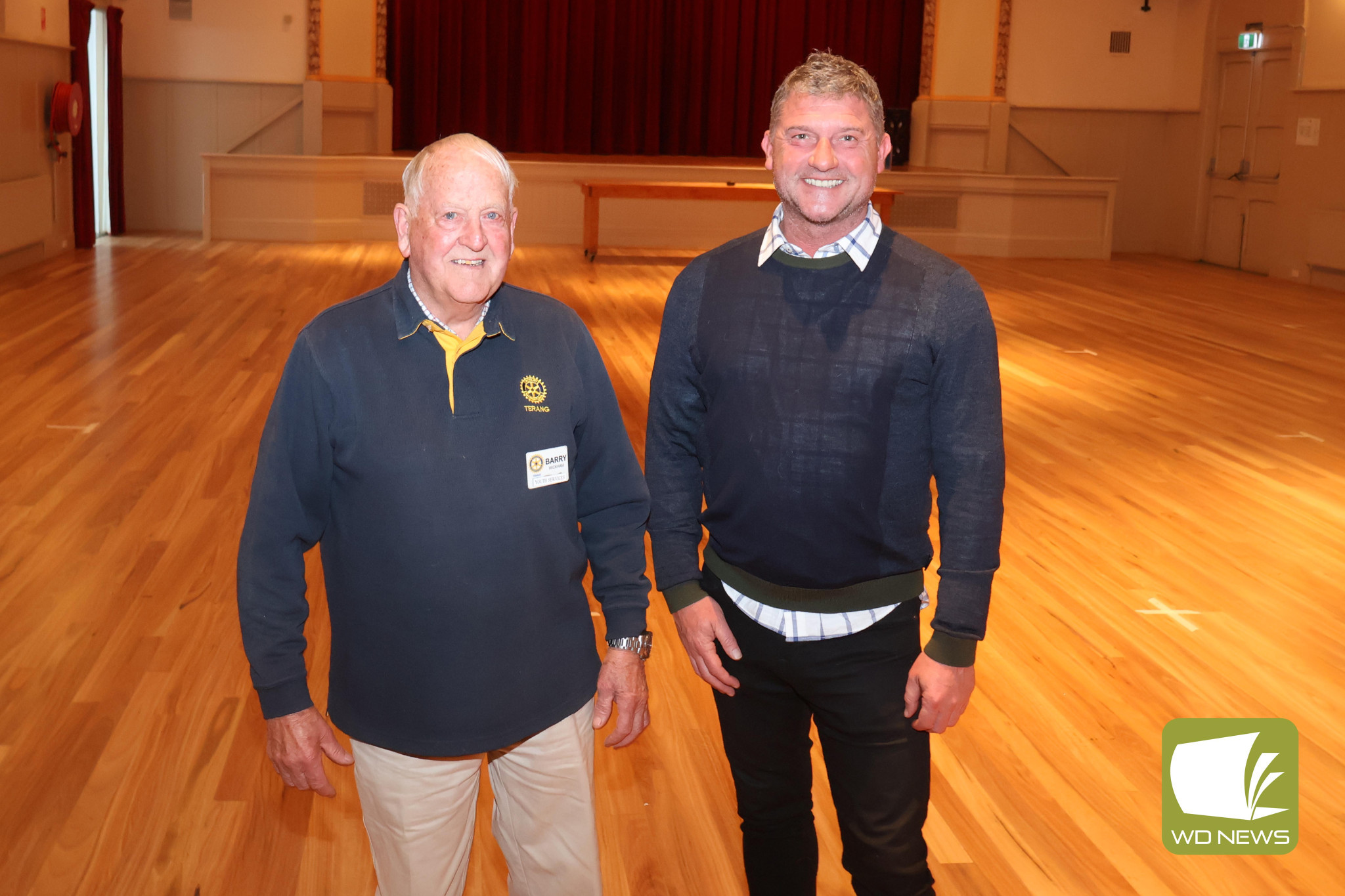 Good as new: The Civic Hall Terang has a new lease of life after more than $80,000 in works was recently completed. Pictured is Terang Civic Hall Committee chairman Barry Wickham (left) giving Glenn Driscoll a tour of the renovations.