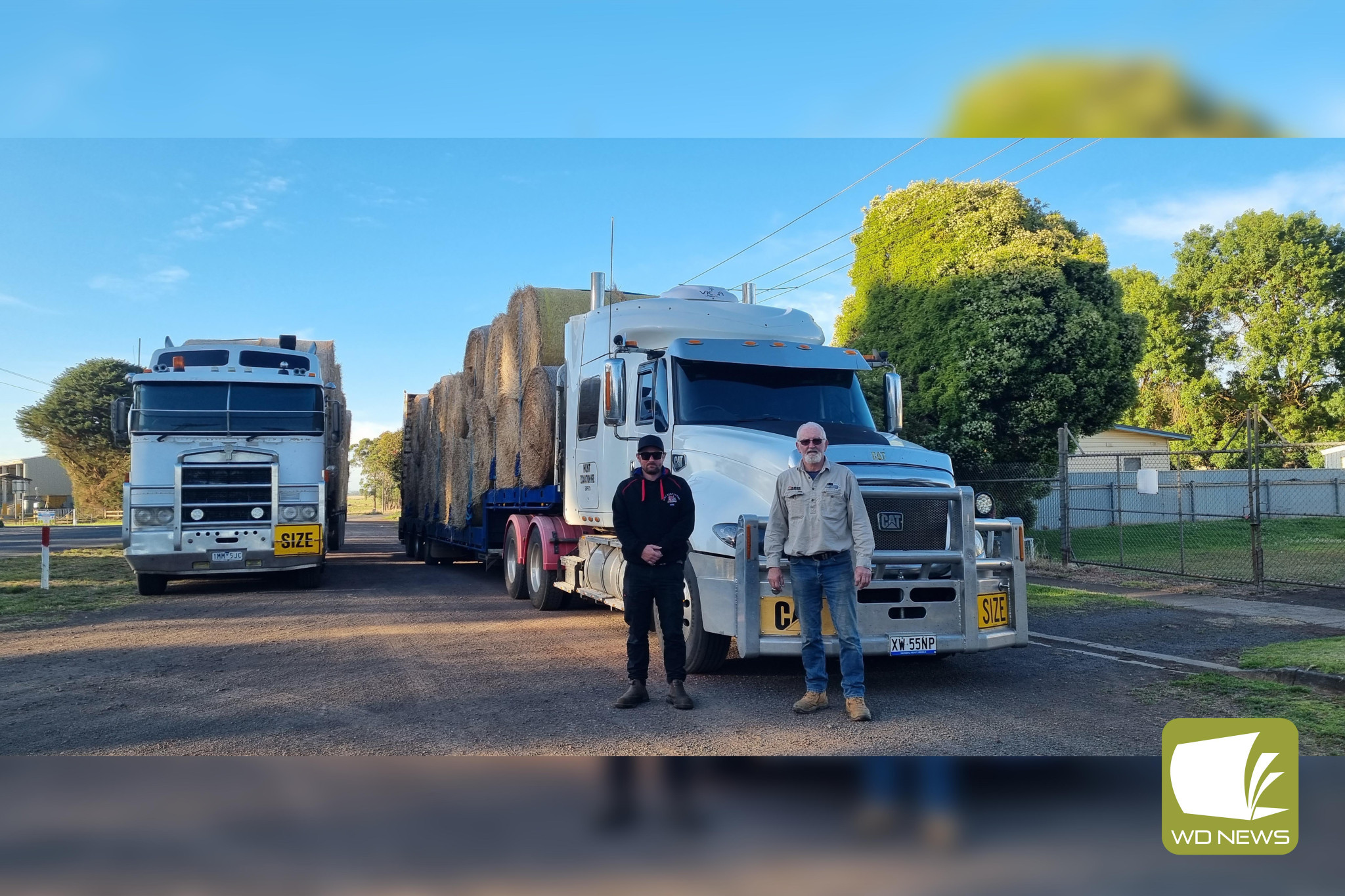 Giving back: Jackson and Pappy Hunt rolled up their sleeves last week, transporting two truckloads of hay to support the fire-affected properties in the Grampians.