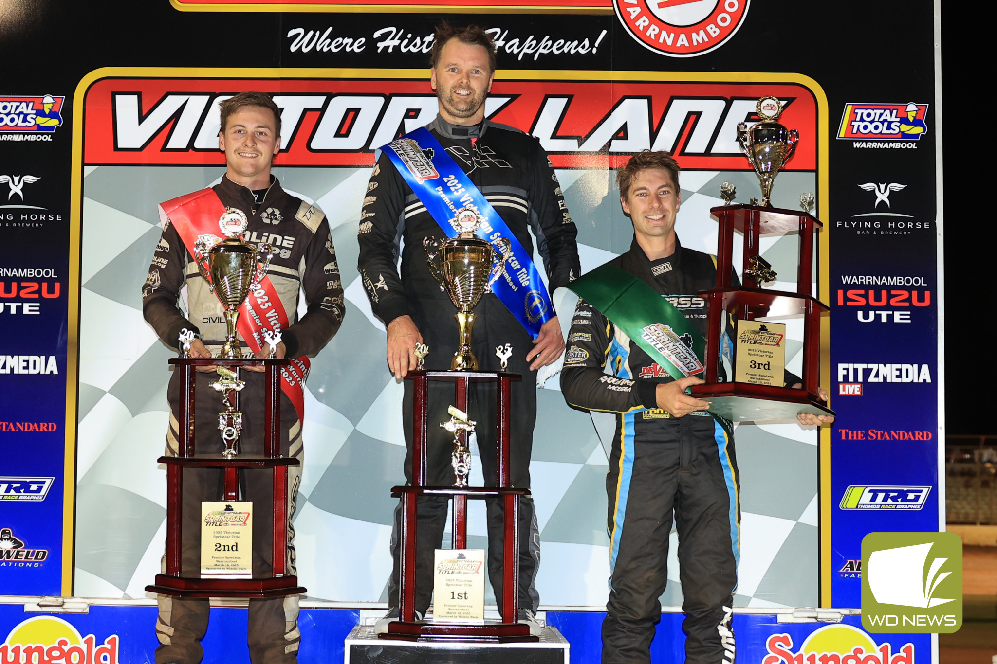 ~ 2025 Victorian sprintcar championship ~ 1st place Jamie Veal ~ 2nd place Todd Moule ~ 3rd place Daniel Pestka