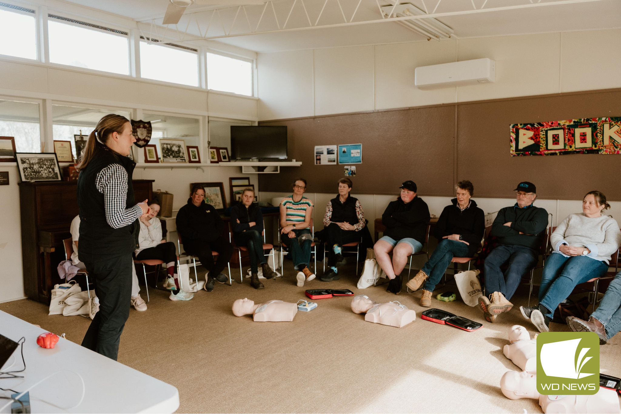 Saving lives: A special workshop was held last Wednesday where residents learned life-saving skills for use on the farm. Picture courtesy of Ellie Haven Photography.