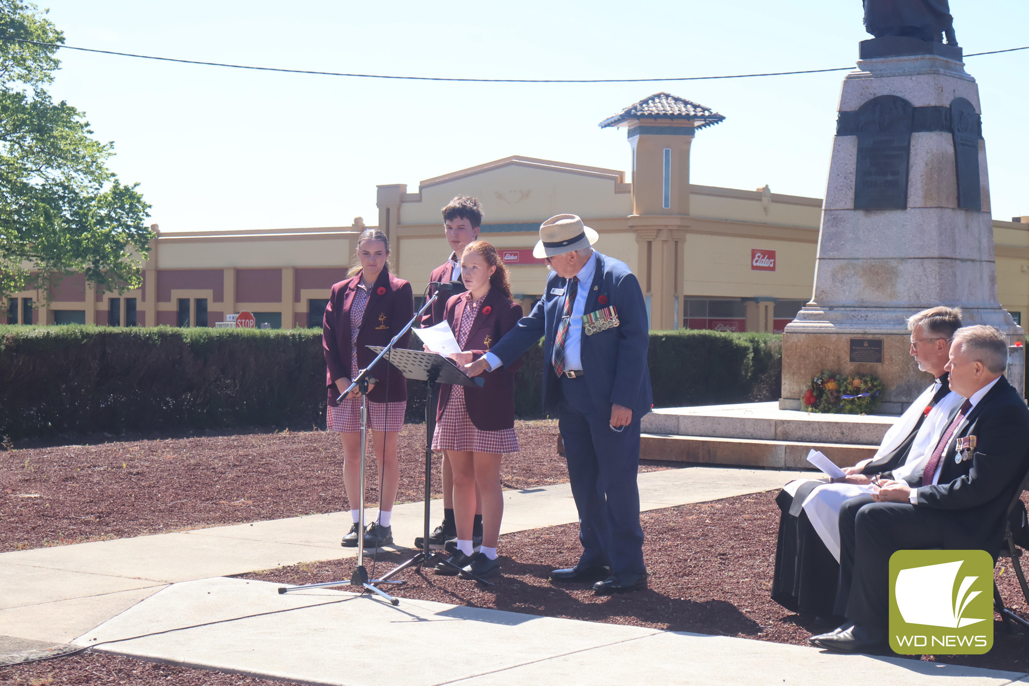 Poetry readings: Camperdown’s service saw school captains from Mercy Regional College and Camperdown College’s junior campus reading poems to the crowd.