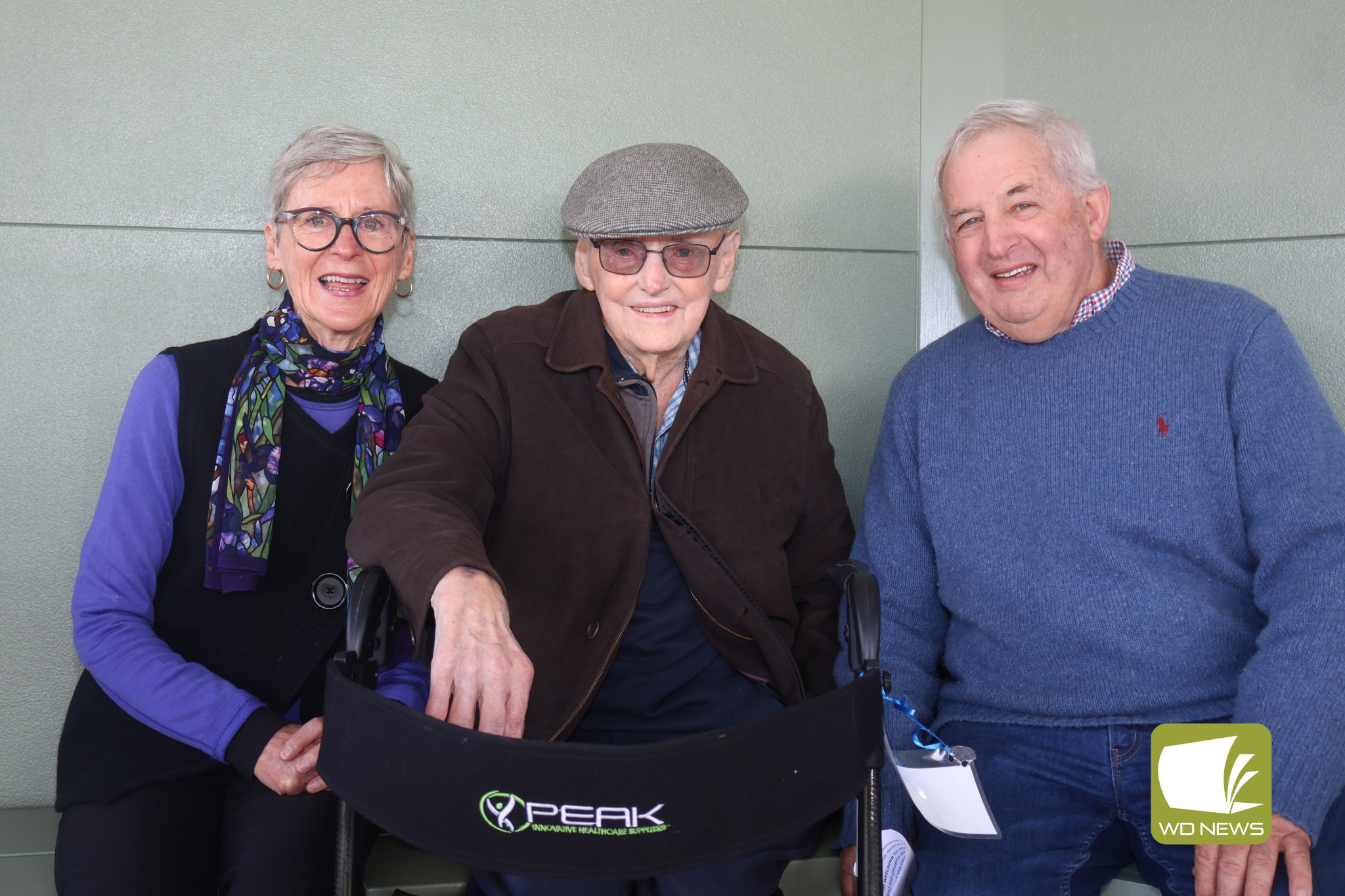 Generous: Maria Bohan, Jack Glennen and Glenn Milroy were elated to open the new rotunda at the Terang cemetery last Friday.