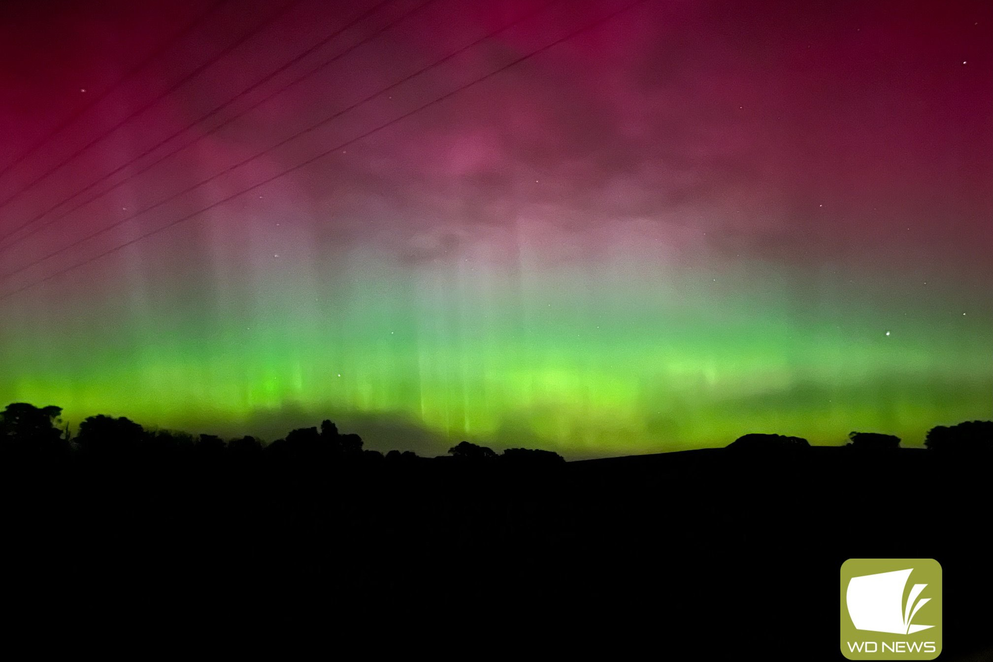 Picture perfect: Dermot Conheady captured this image of the Aurora Australis over Camperdown on Saturday night.