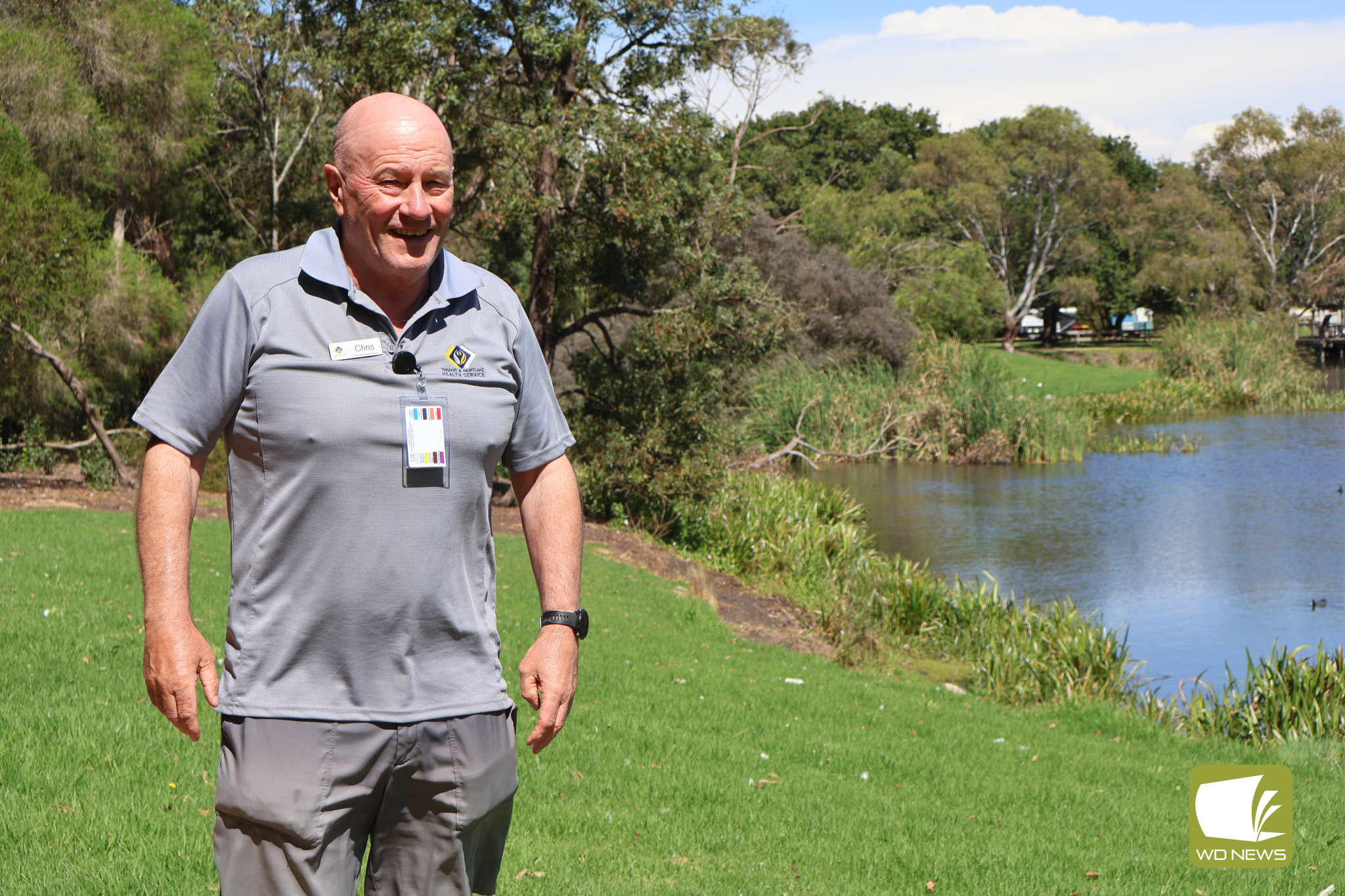 Idyllic setting: More than a dozen members of the community, including Terang Mortlake Health Service allied health assistant Chris Johnstone, have joined up to take strides when a new all abilities walking group launches in Mortlake next month.