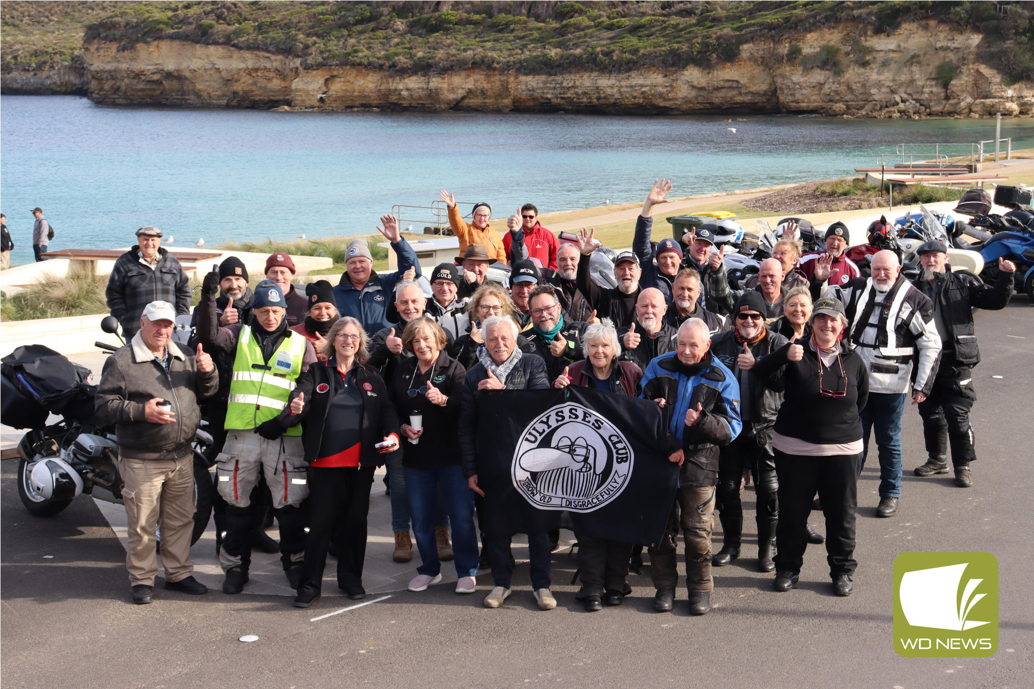 Breakfast by the sea: The Ulysses Victorian Breakfast Club met up at the 12 Rocks Café and Beach Bar on Saturday morning, bringing with them 24 motorbikes and a thirst for adventure.