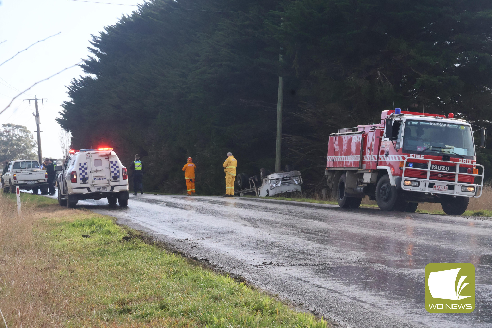 Take care: Police are urging caution following a rollover in Bookaar.