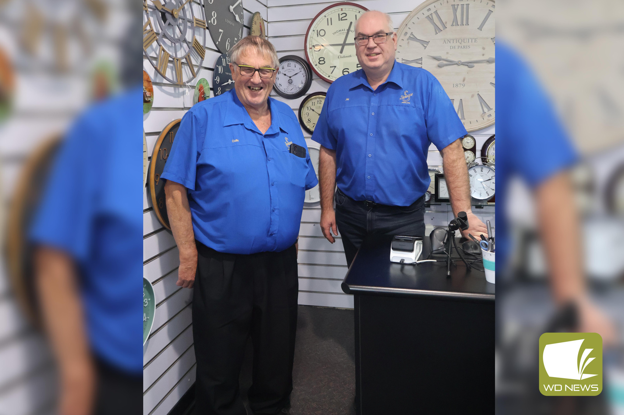 Stepping away: Colin Brian (left, pictured with Showcase Jewellers owner Jim Willsher) will be stepping away from Showcase Jewellers after 51 years of work.