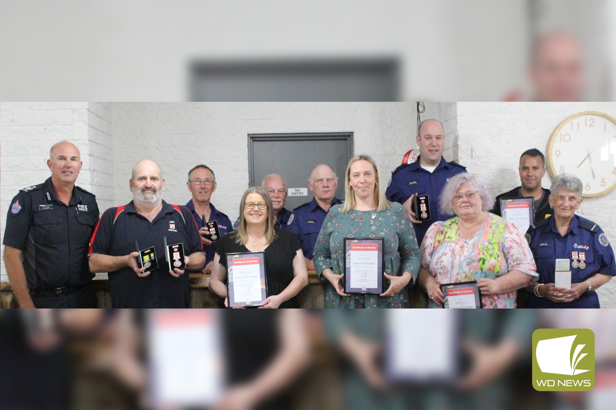 Service appreciated: Members of the Simpson CFA received recognition for the years of service at an awards presentation recently.