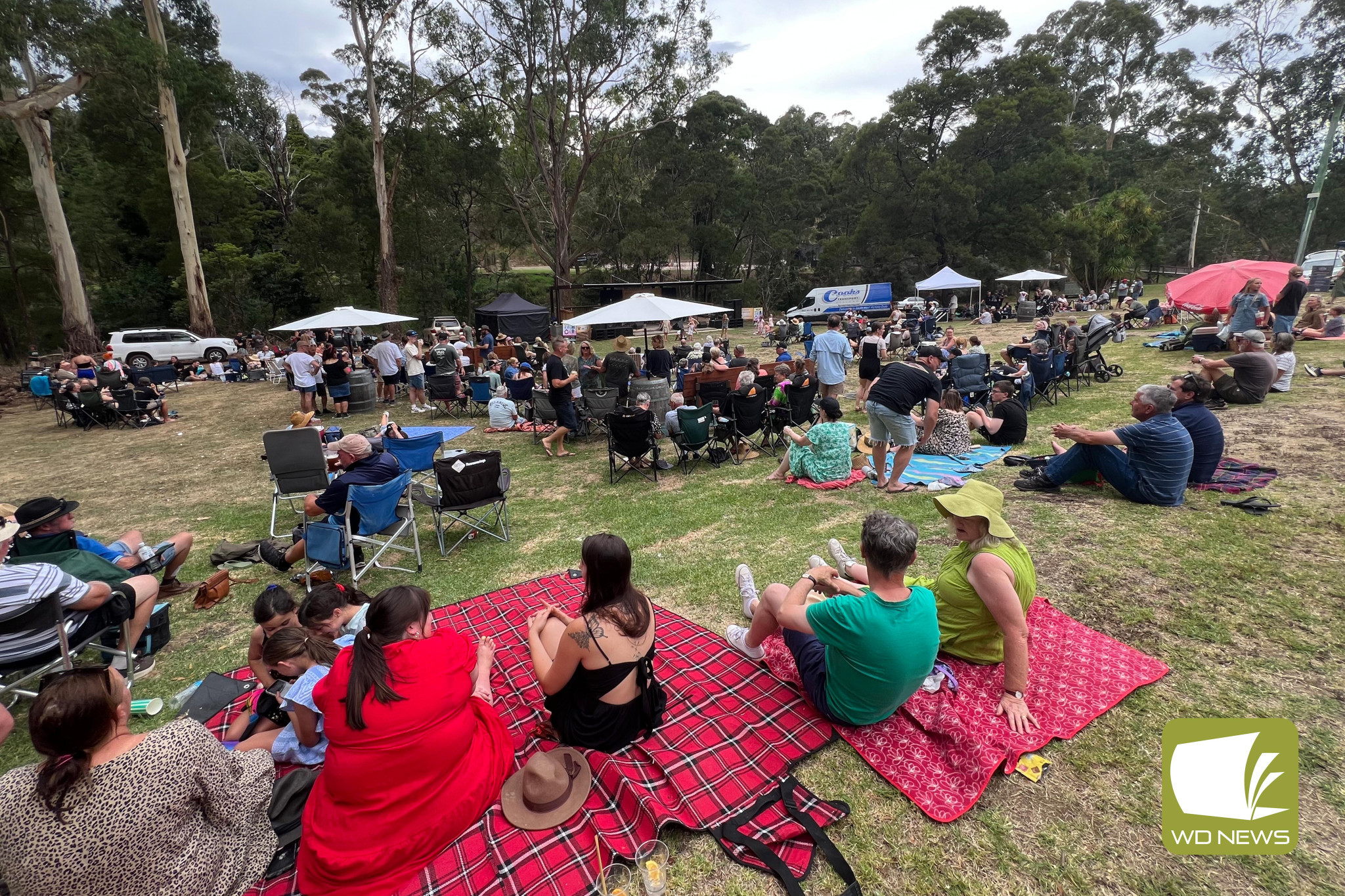 Festival fun: Crowds gathered in Timboon last Sunday to enjoy TRACKS music festival under the sun.