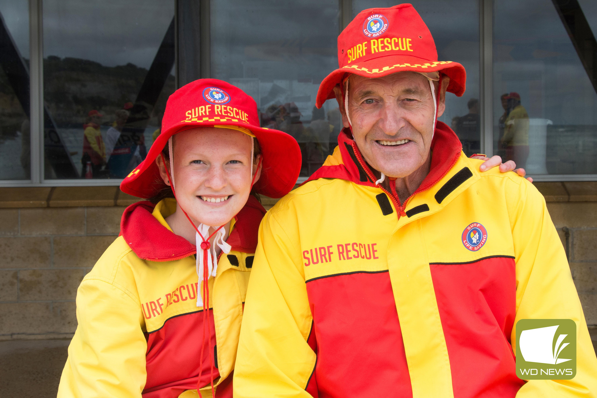 Congratulations: Long-term Port Campbell Surf Life Saving Club member David McKenzie, pictured with granddaughter Claire McAuliffe, was awarded a prestigious award this month.
