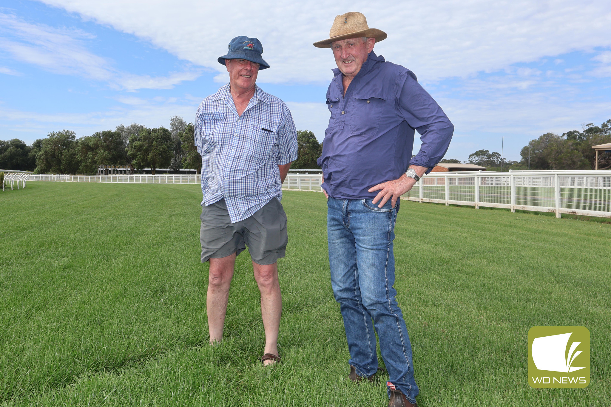 And they’re off: Terang and District Racing Club committee member Rob Durant and president Shane Scally are eagerly anticipating the return of racing action when the gates open at Terang Racecourse for the New Year’s Day races, which will be the first since major upgrades were completed at the track.