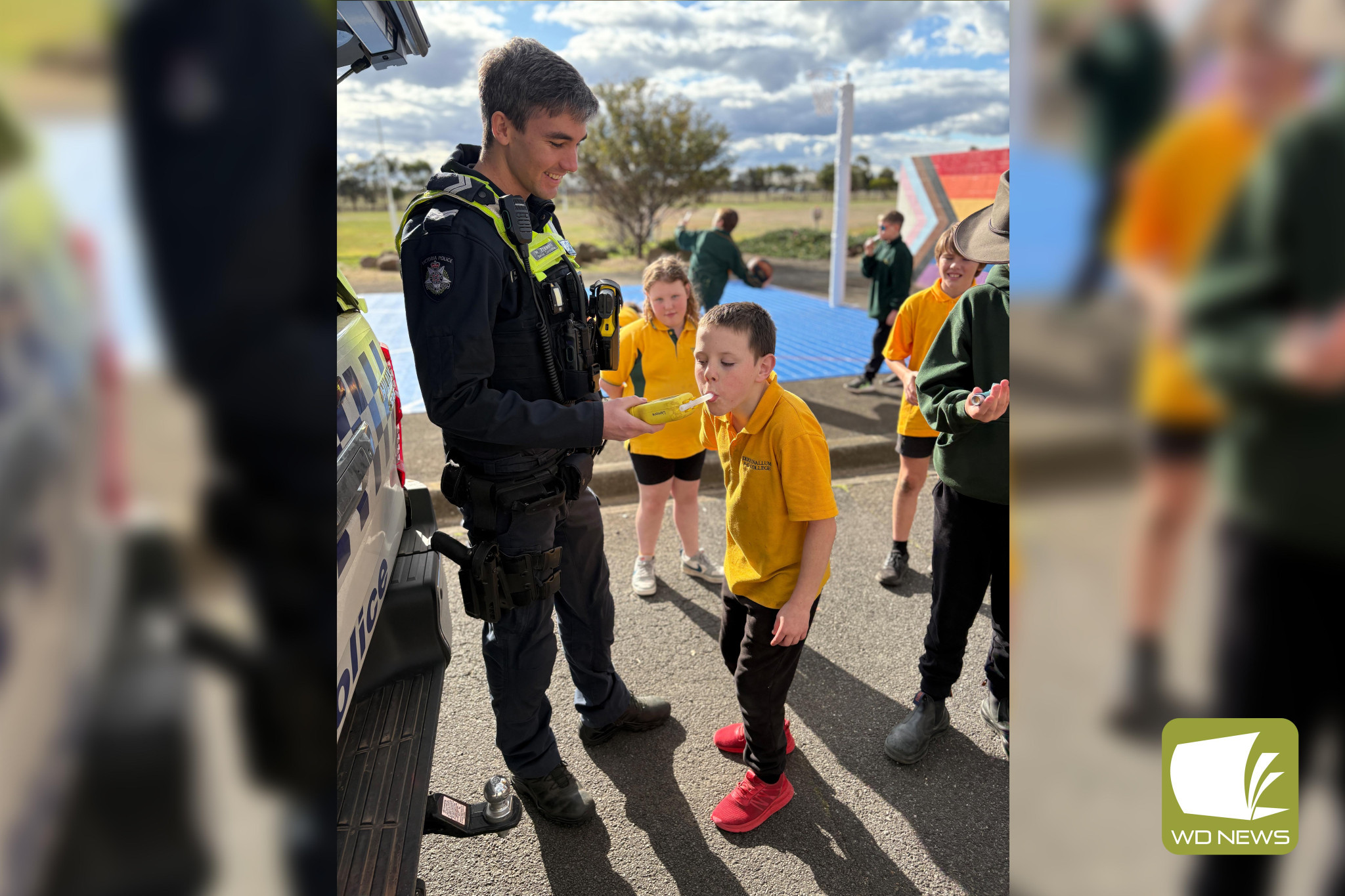 Breath testing: Students had the opportunity to be breath tested when local emergency services visited Derrinallum P-12 College recently.