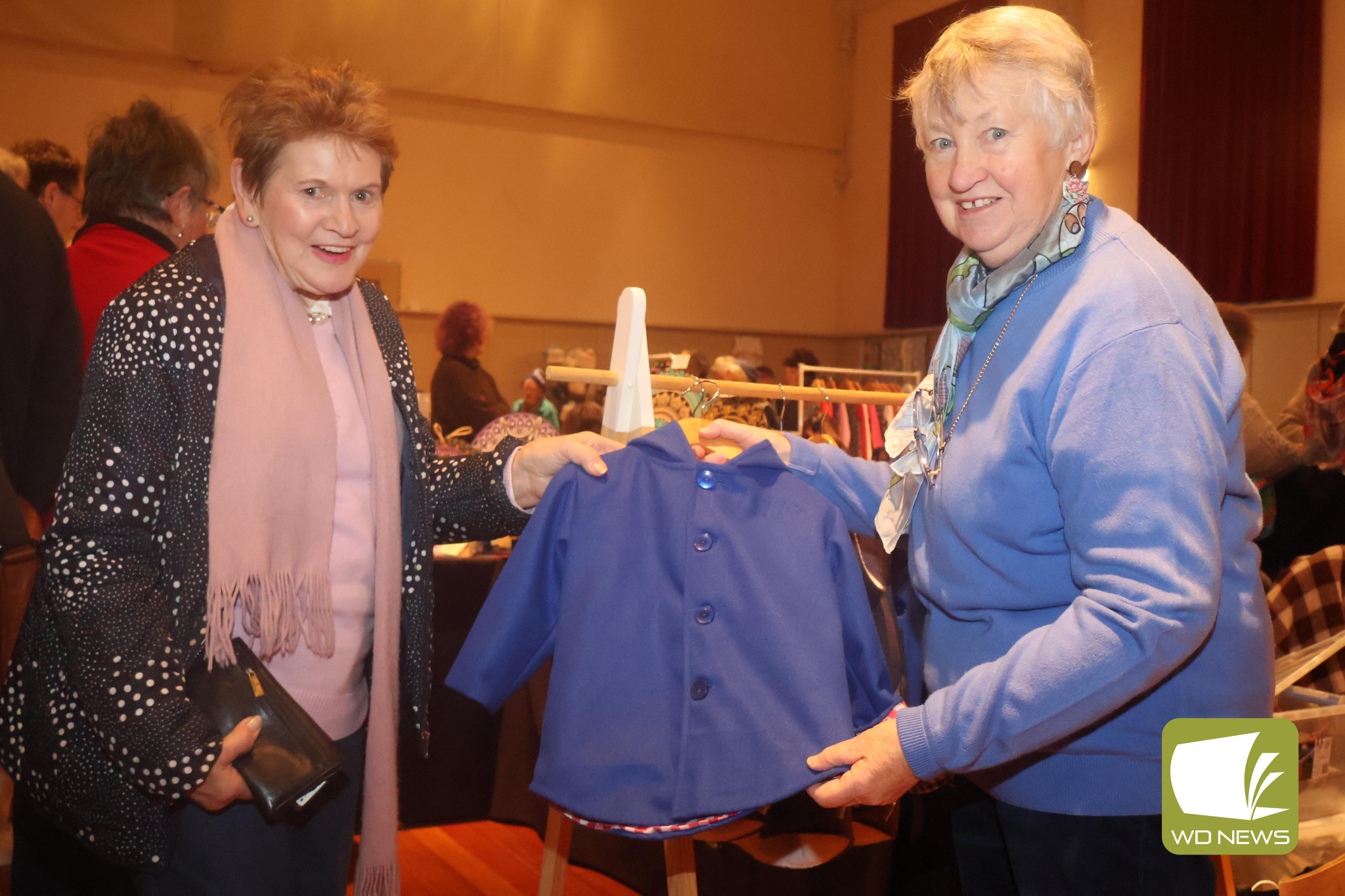 Markets a hit: Terang’s Bernadette McKinnon (left) was among those snatching up local goods at the first Terang Makers Market held over the weekend. She is pictured with event organiser Anne Gready, who was blown away with the success of the day.