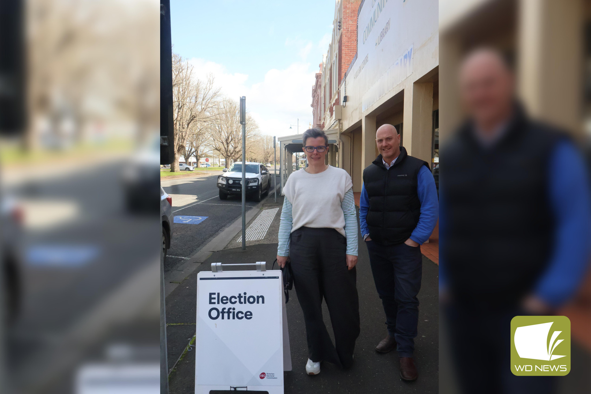 Ballot drawn: Wednesday morning saw the ballot drawn for the Tandarook Ward election, with Cath Jenkins (pictured with husband Adam Jenkins) one of two candidates running.