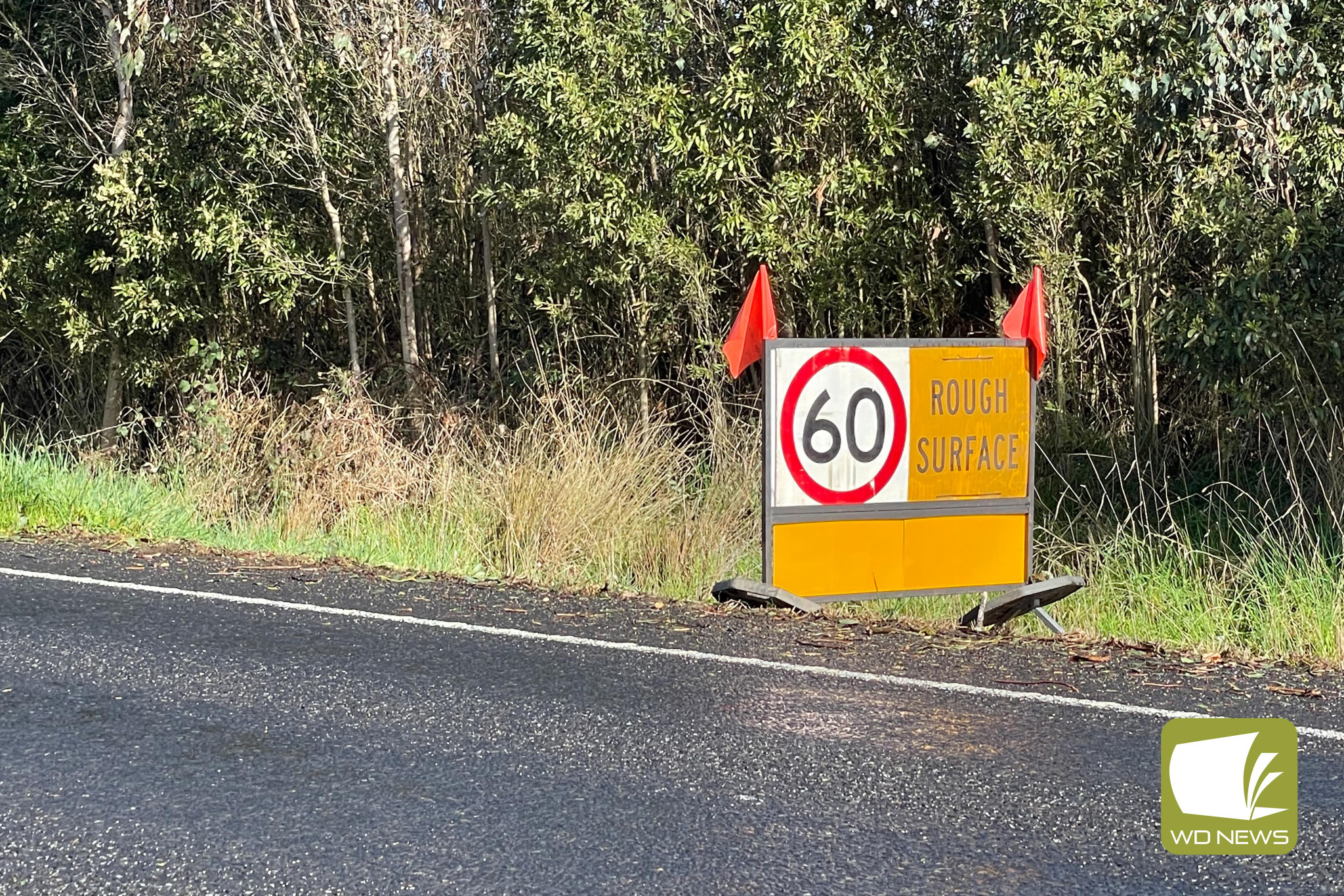 Frustrating lack of action: Months later there is still no sign of works at a section of the Coben-Warrnambool Road at Glenfyne which is just 60kmp/h.