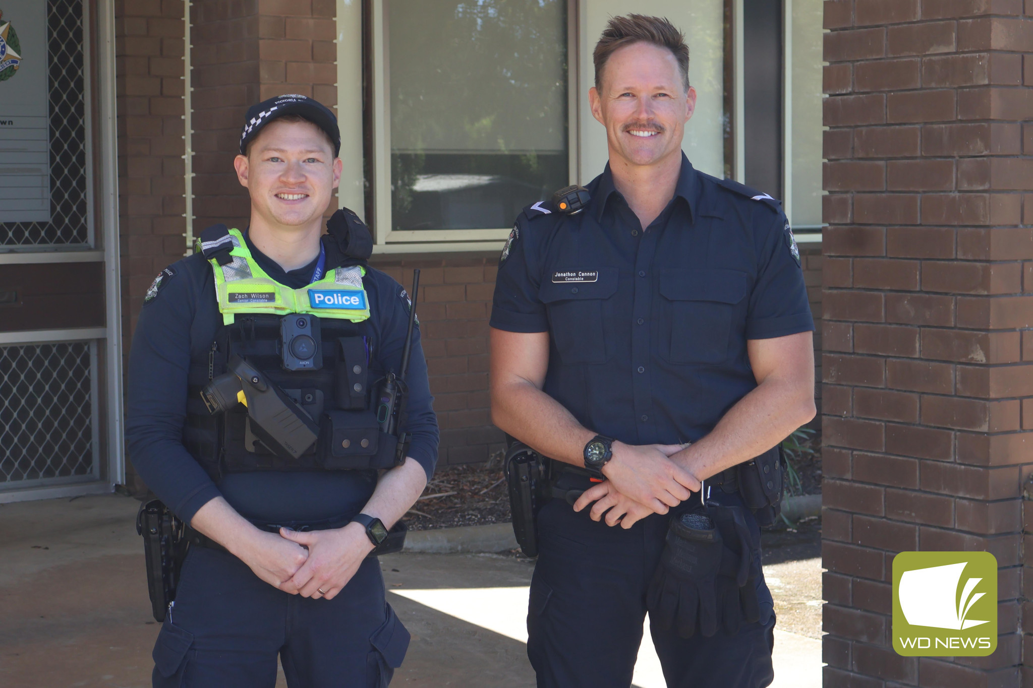 Welcome: Camperdown Police have welcomed Senior Constable Zach Wilson and Constable Jonathon Cannon to the station recently.