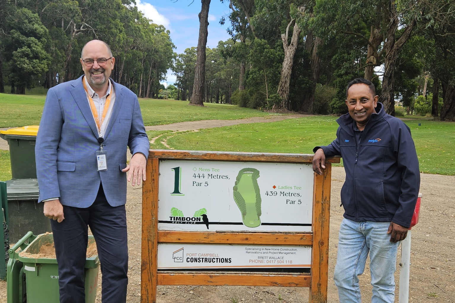 Longest Day: TDHS CEO Gary Castledine and Timboon Golf Club captain Ziggy Ziegelaar are encouraging residents to tee off for a good cause.