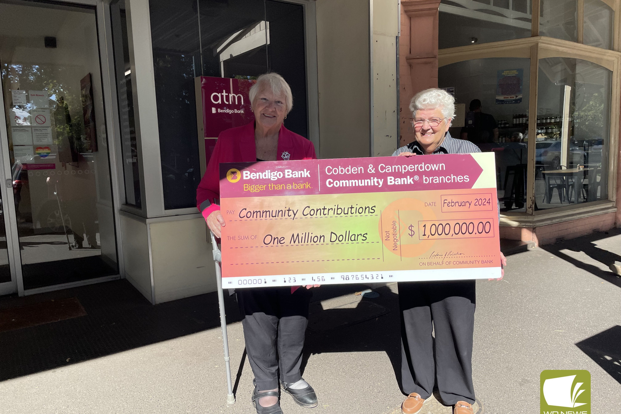 Milestone: Cobden and Districts and Camperdown Community Bank board member Joan Scott and board chair Pat Robertson invited the wider community to help the bank celebrate a special milestone this weekend.