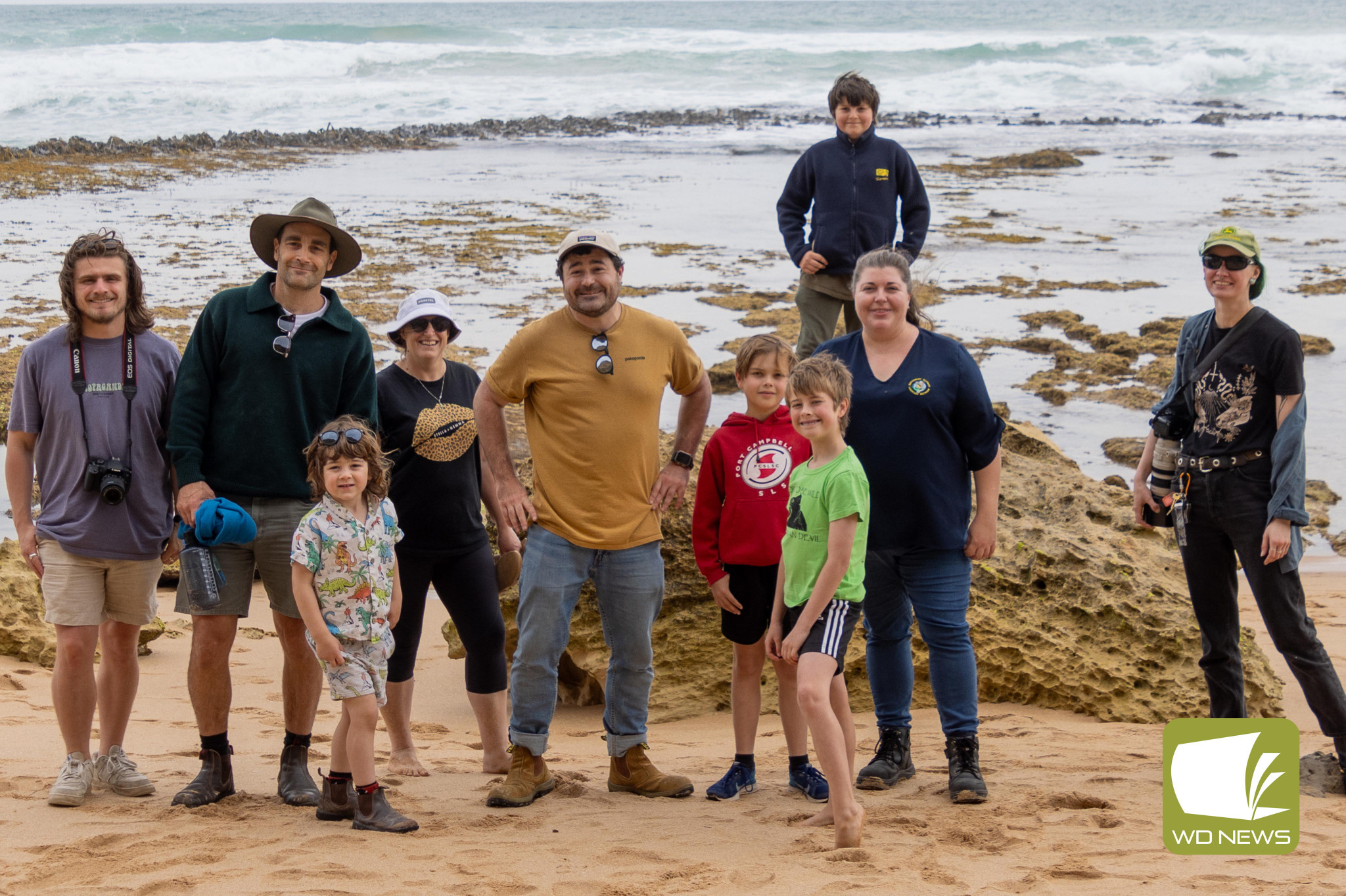 Scientific interests: A group learnt all about fossils at an excursion at Gibson Steps recently. Photo supplied by John Phillip Photography