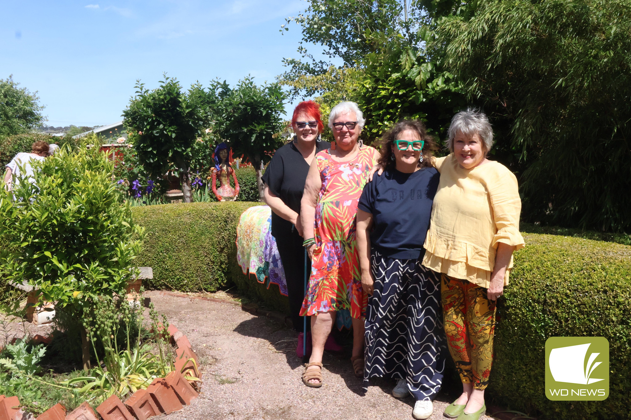 A bright and colourful weekend: Artists Merrian Dennis, Dannie Dupleix, Monique Pope and Carol Eagle enjoyed the opportunity to showcase their works over the weekend.