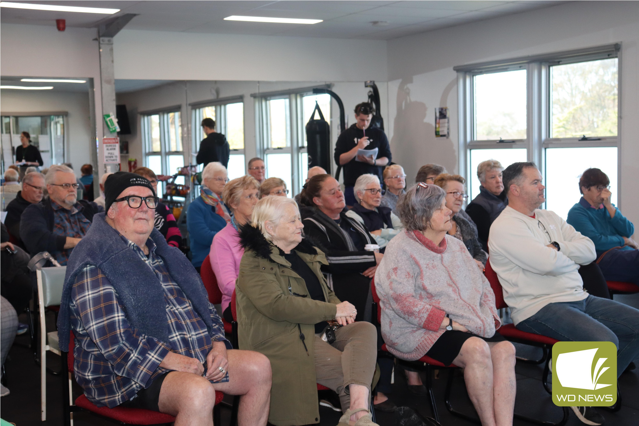 Meeting held: Members of the community gathered at the Cobdenhealth Community Fitness Centre last Friday to offer feedback and ideas about the future of the Rodney Grove Aquatic Centre.