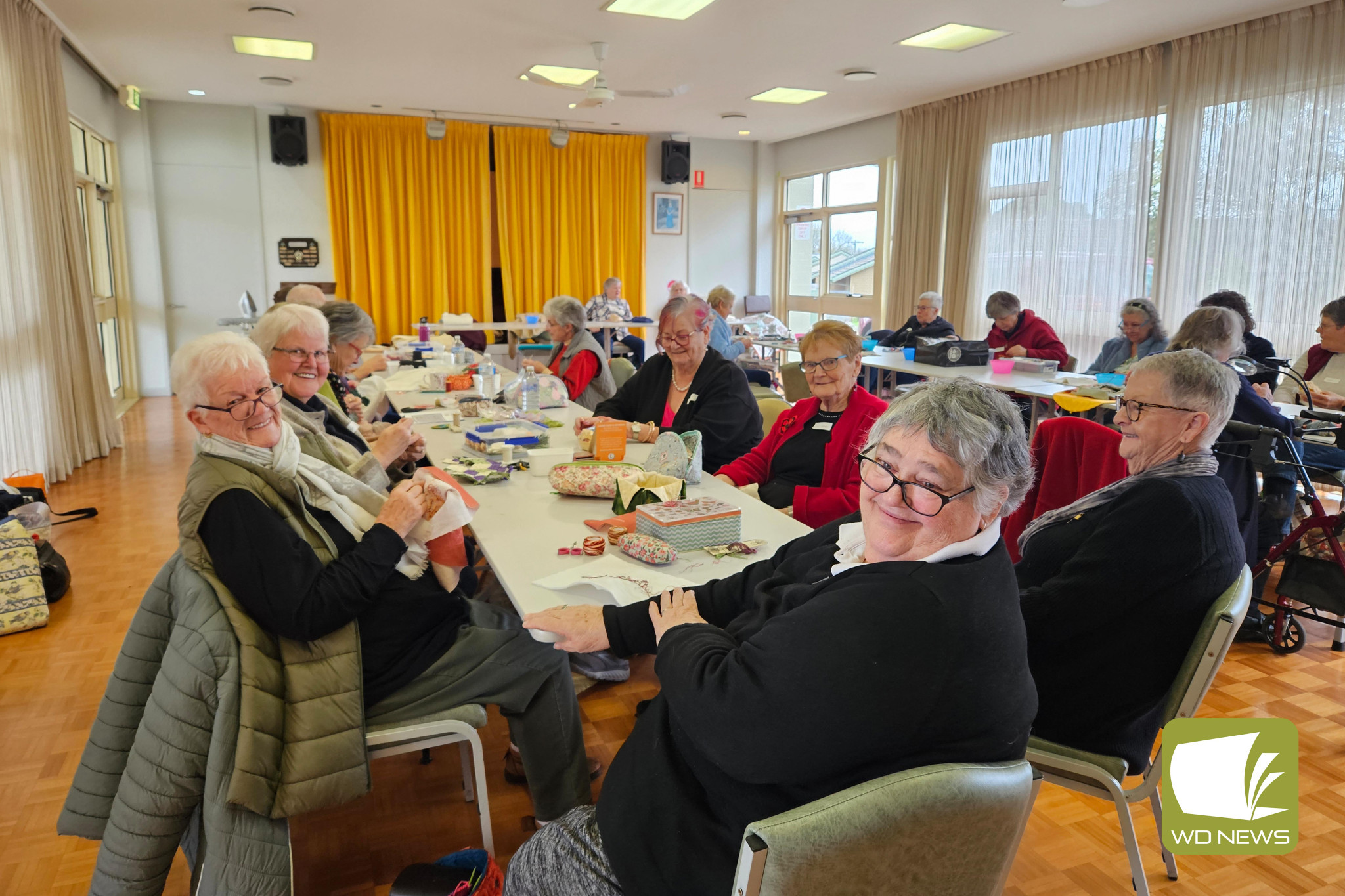 Sewing together: Quilters gathered in Cobden to help raise funds for cancer research recently.