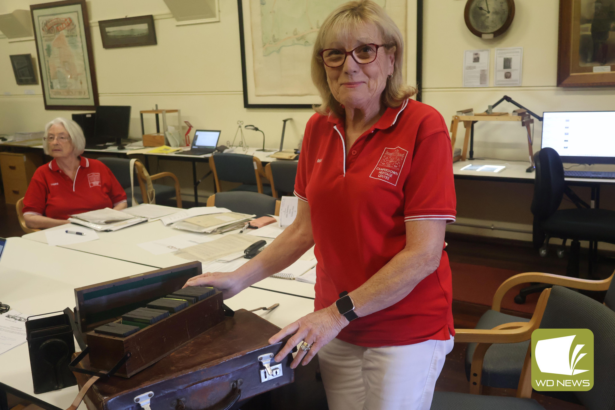 Historical snapshots: Camperdown and District Historical Society’s Maree Murray with the newest addition to the society’s collection.