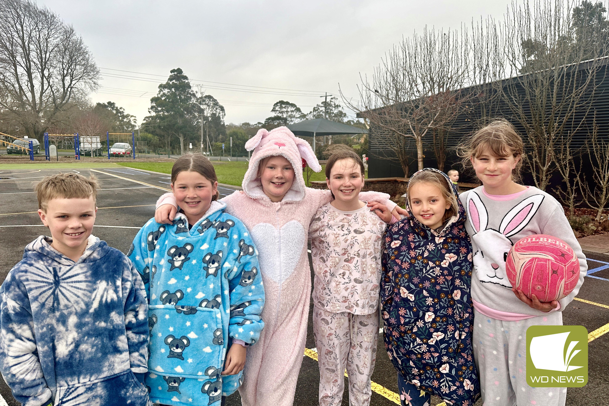 Students care: Cobden Primary School students dressed up in their pyjamas last Friday for National Pyjama Day while raising awareness about the foster system.
