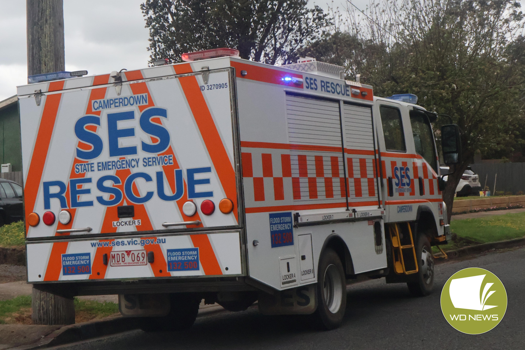 On duty: Camperdown’s State Emergency Services (SES) unit was quite busy on Wednesday during the strong wind event.