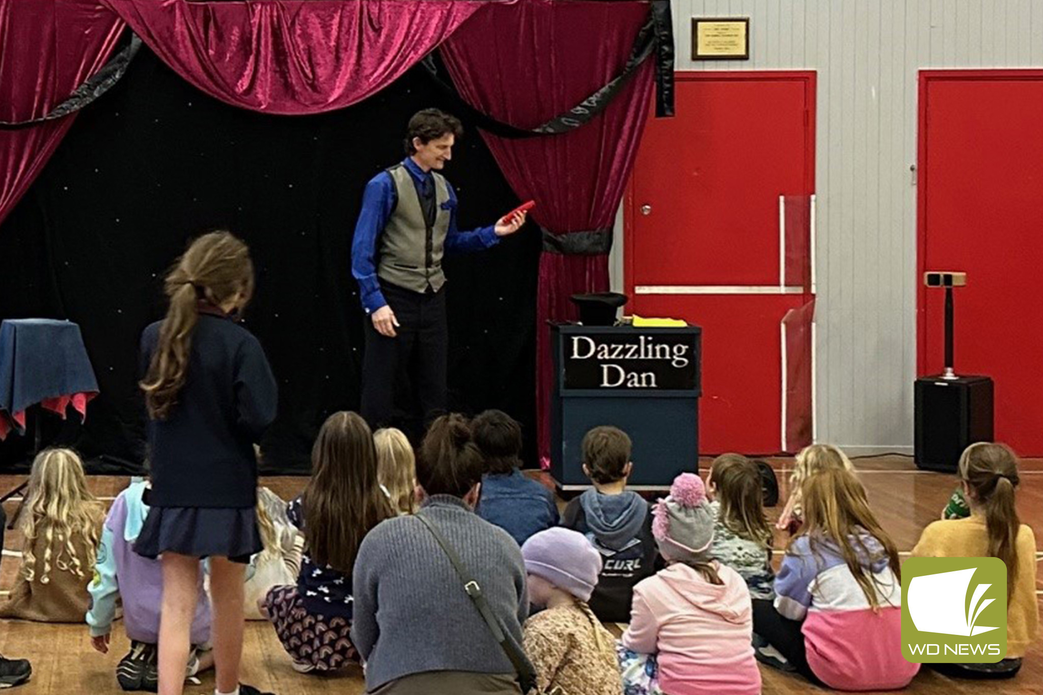 Community celebrates: Dazzling Dan performed at a community celebration in Port Campbell earlier this month.