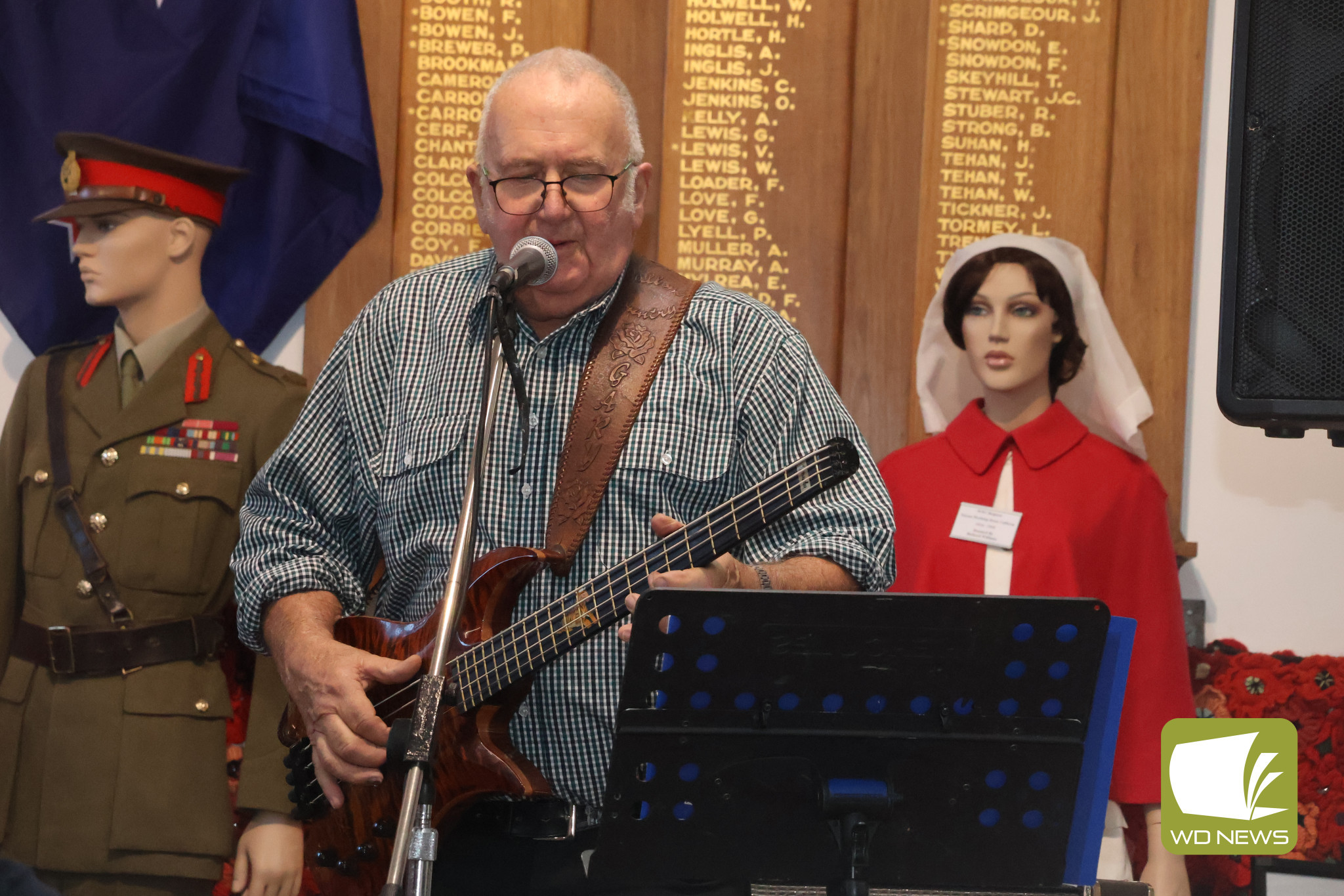 Celebration: Terang RSL member Gary McKenzie strummed away in celebration of Morning Melodies reaching its four-year milestone.