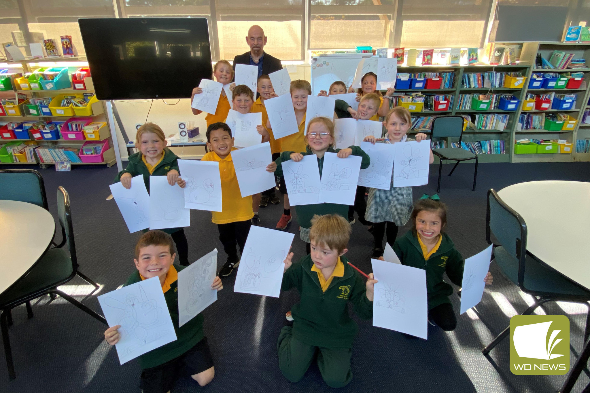 New skills: Simpson Primary School Prep/1 students practiced their drawing schools recently.