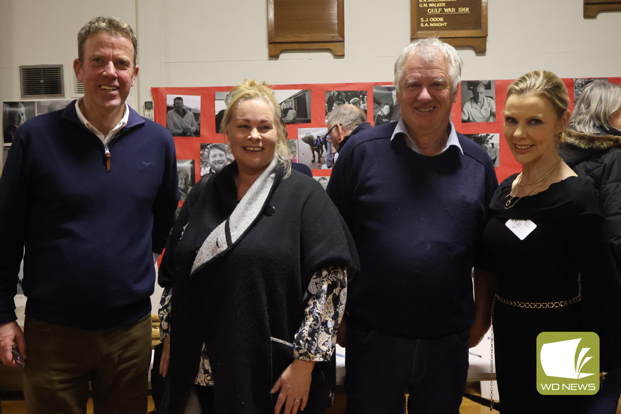 Strong support: Federal Member for Wannon Dan Tehan, Karen Bodman, Corangamite Shire Mt Elephant Ward councillor Nick Cole and Lisa Wills were among those in attendance at an exhibition capturing the residents of Skipton in time.