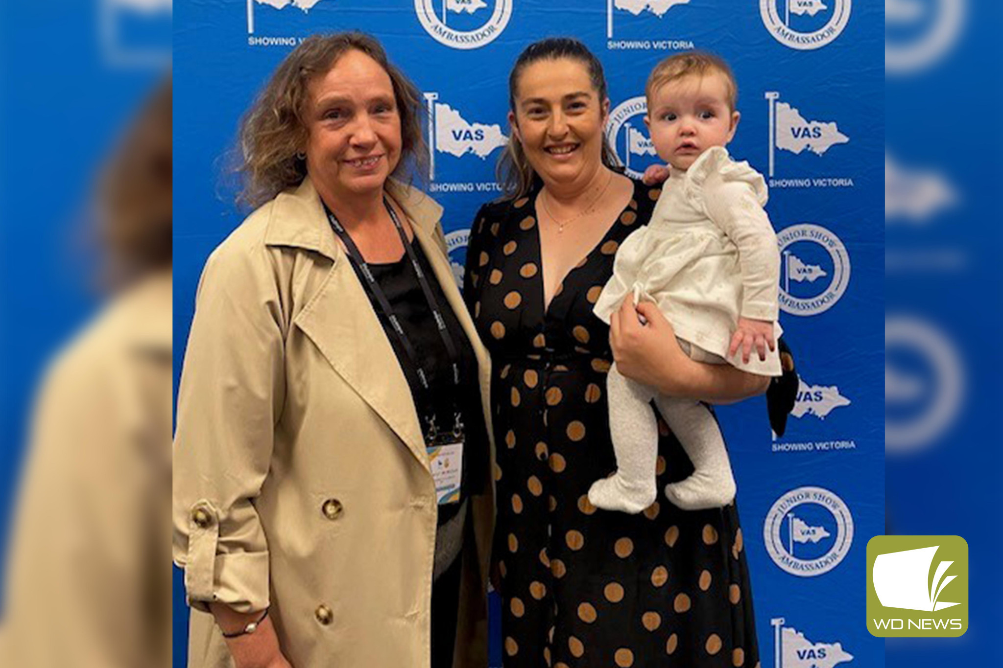Recognition: Camperdown Pastoral and Agricultural Society member Jasmine Edwards has been named a finalist in a state-wide award. She is pictured (right) with Camperdown P and A Society member Cheryl McMahon daughter Pippa.