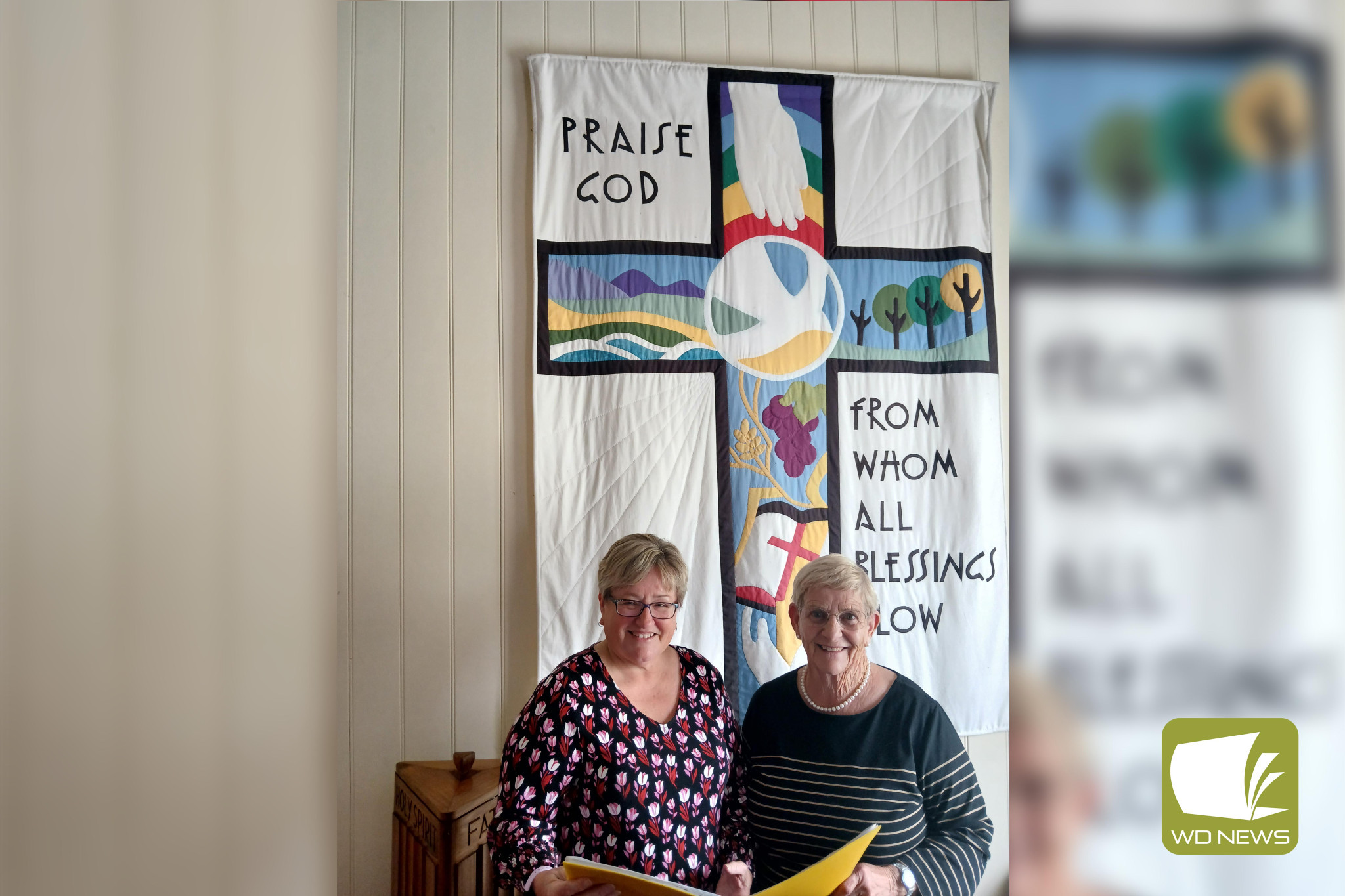 All welcome: Timboon Uniting Church after school activities leader Kathy Williams and church secretary Brenda Parfett invite the community to attend the upcoming Christmas service.