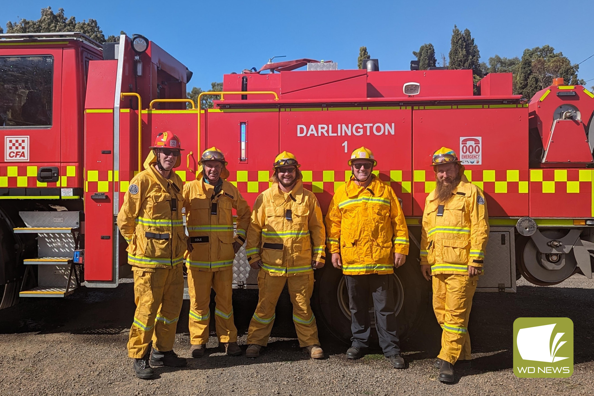 Test drive: Darlington CFA brigade captain Tony Wynd and members Steve Cole, Luke Osborne and Justin McQuade were trained in the use of their new truck by instructor Col Chapman.