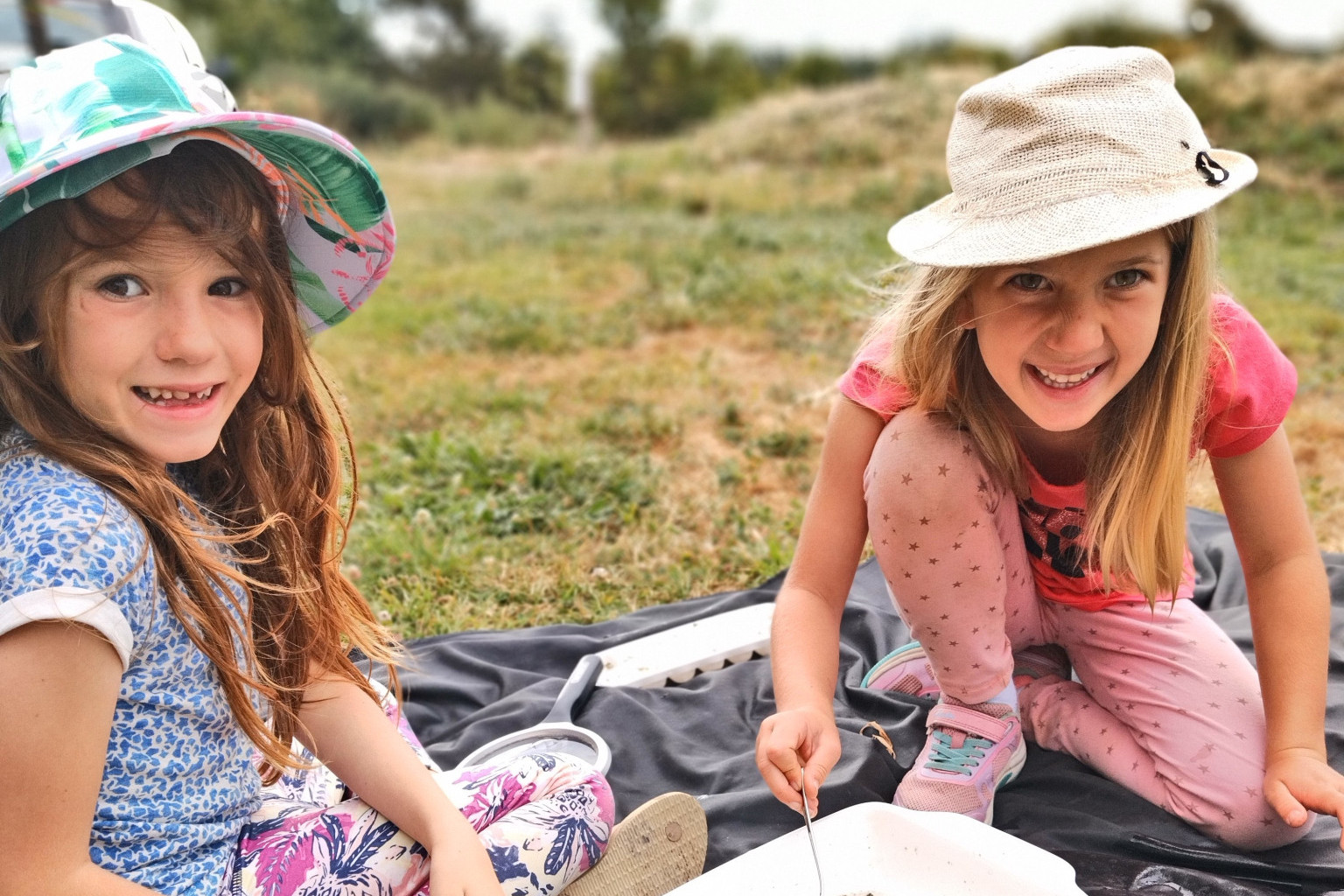 Citizen scientists: Isla (left) and Ivy (right) helped discover an unusual bug during a visit to Timboon. Locals are invited to become citizen scientists at an iNaturalist event next week.