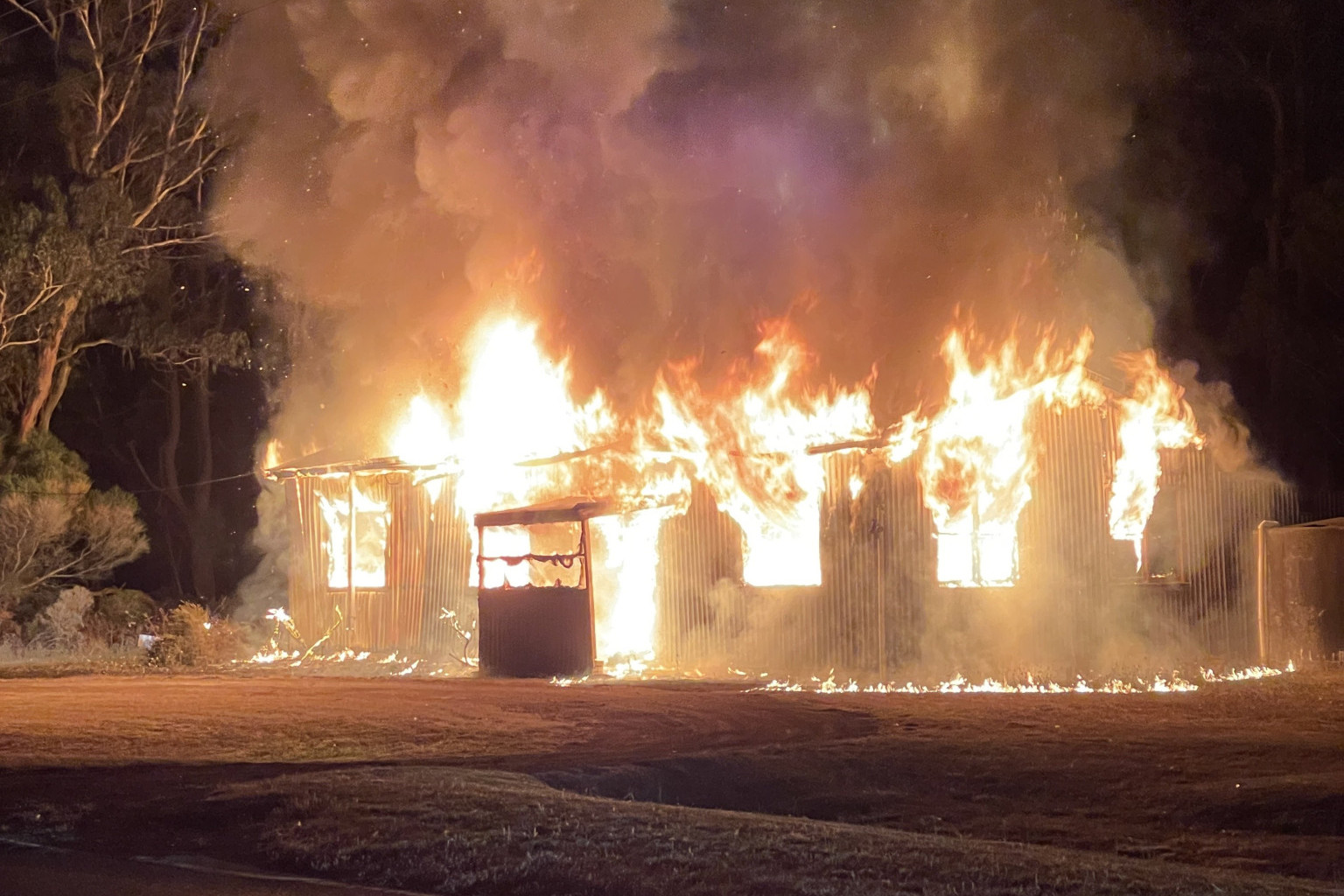 History lost: The former Simpson Scout Hall was destroyed by fire last week, with an arson investigation under way.