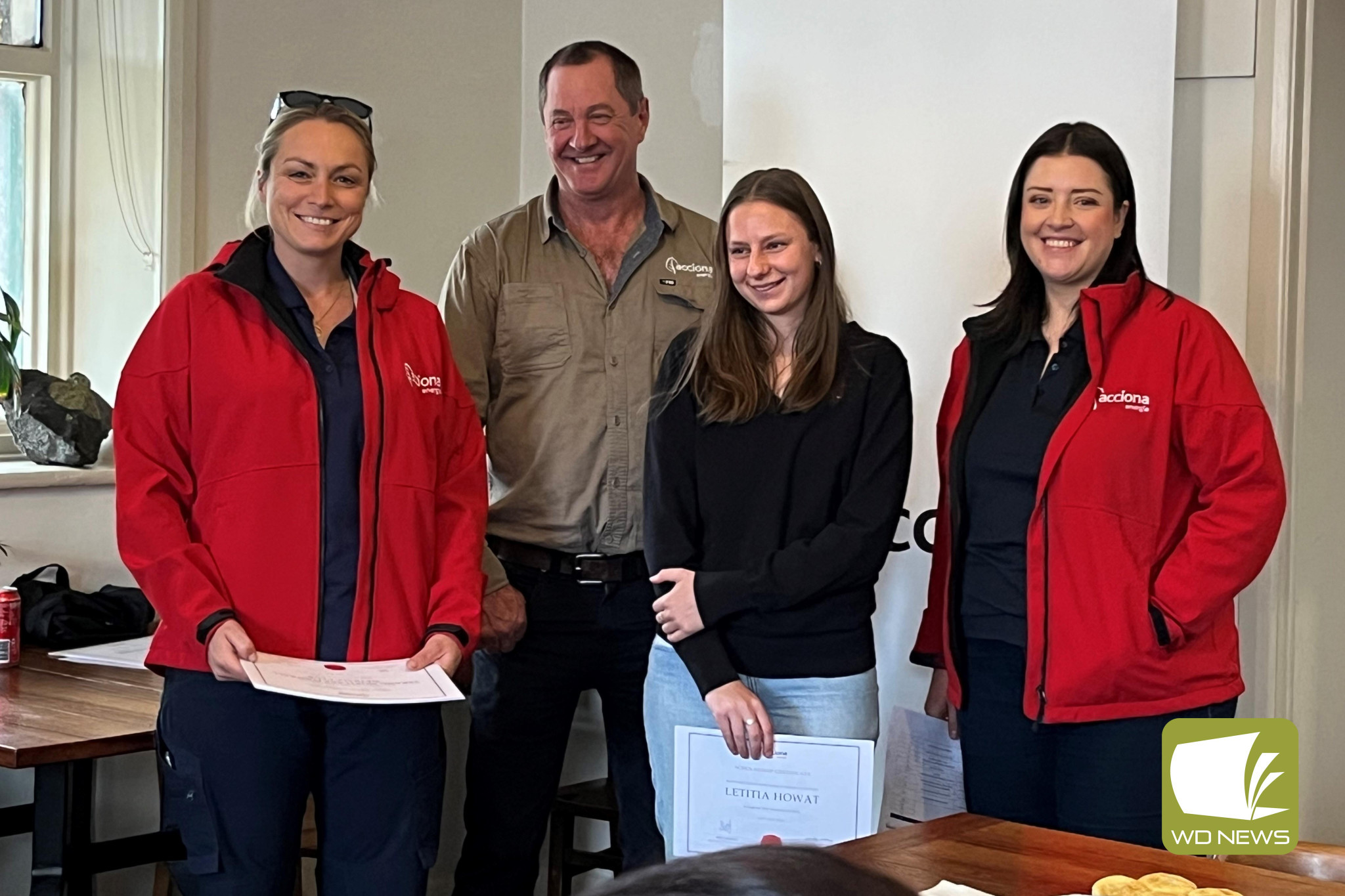 Congratulations: Mortlake College student Letitia Howat was among those to cash in on the latest round of the Mortlake South Wind Farm Small Grants and Scholarship Program.