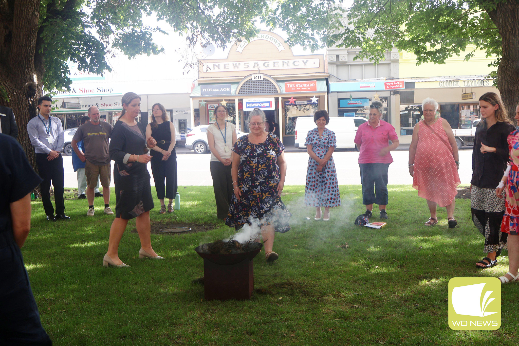 Welcome to Country: A number of interested residents joined councillors in a smoking ceremony to mark the first meeting of the new council.