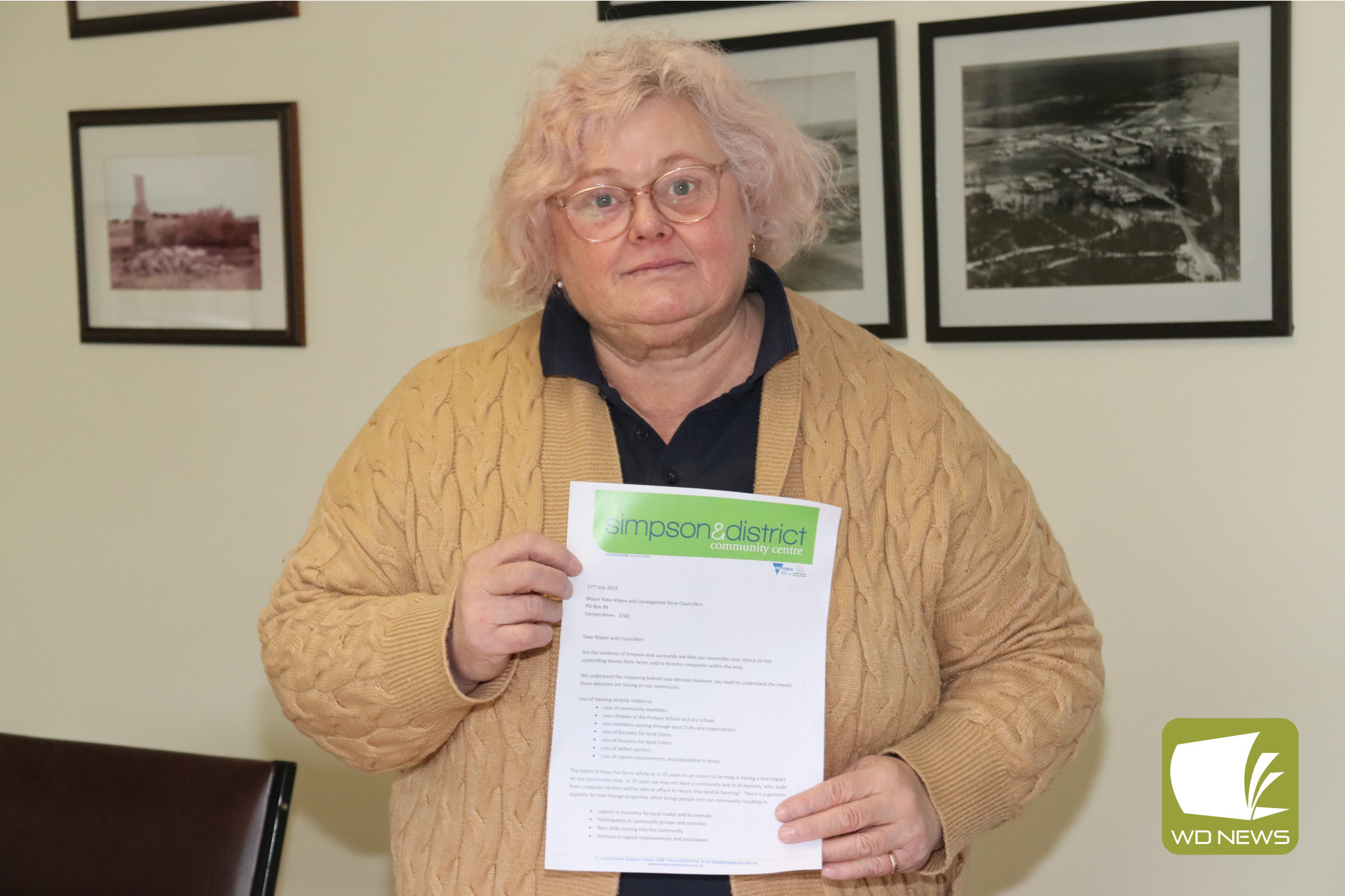 Call to action: Debra Smith’s petition to council amassed 70 signatures from the residents of Simpson.
