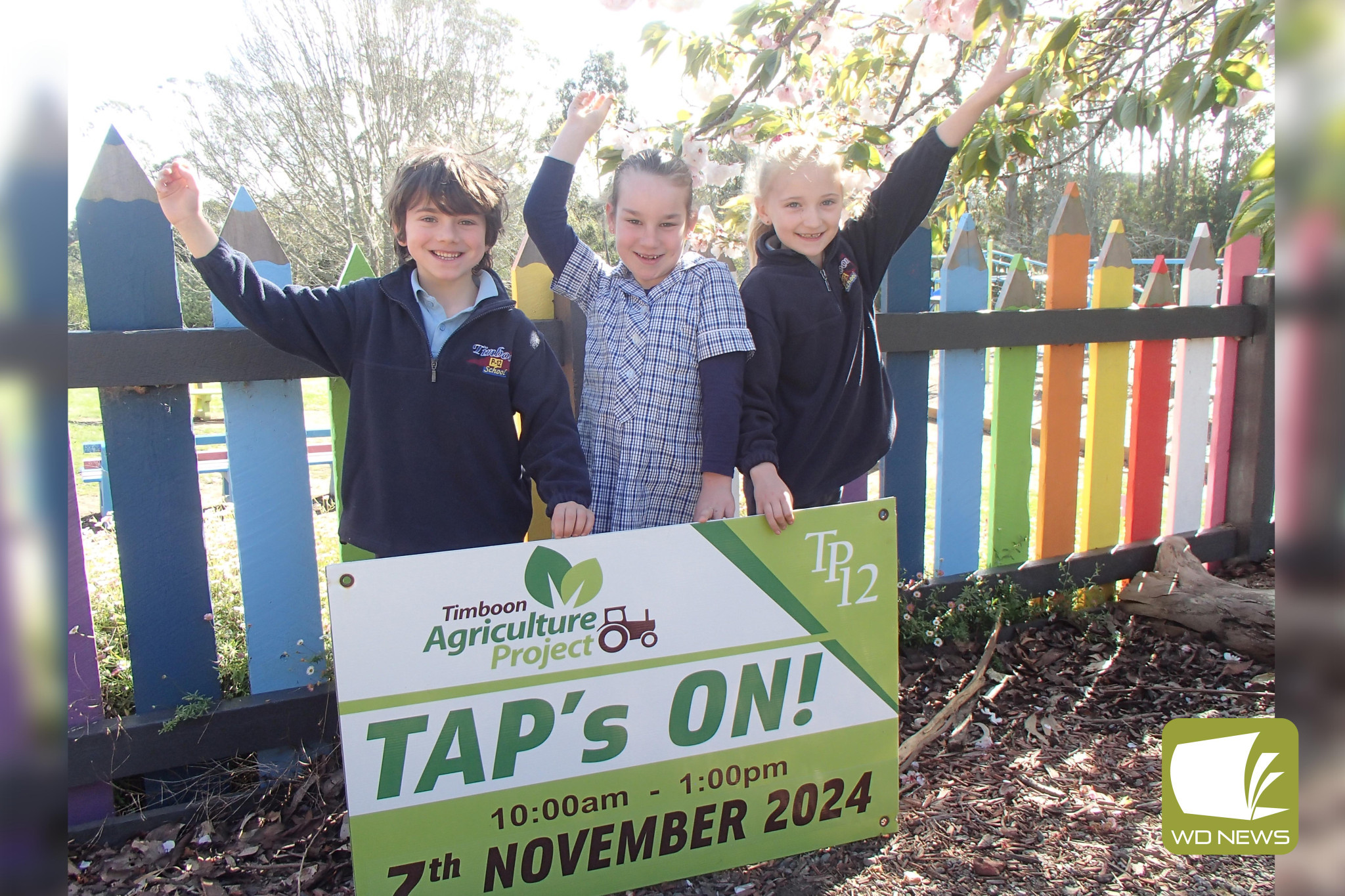 It’s on: Students Ethan Cotton, Lely Kenzie and Ella Richardson are among those excited for the return of Tap’s On! next month.