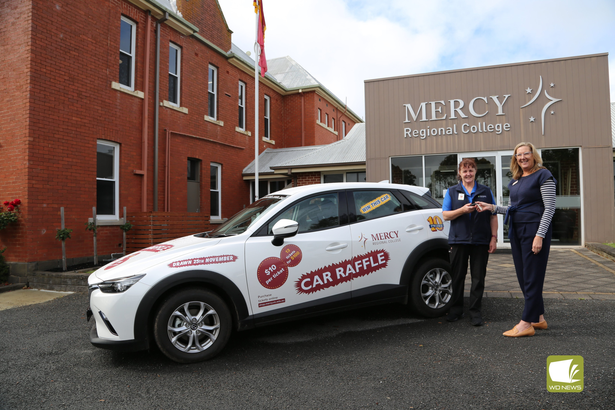 Lucky ticket: Mercy Regional College drew its popular annual raffle over the weekend, with Cobden’s Karen Smith winning a brand-new car.